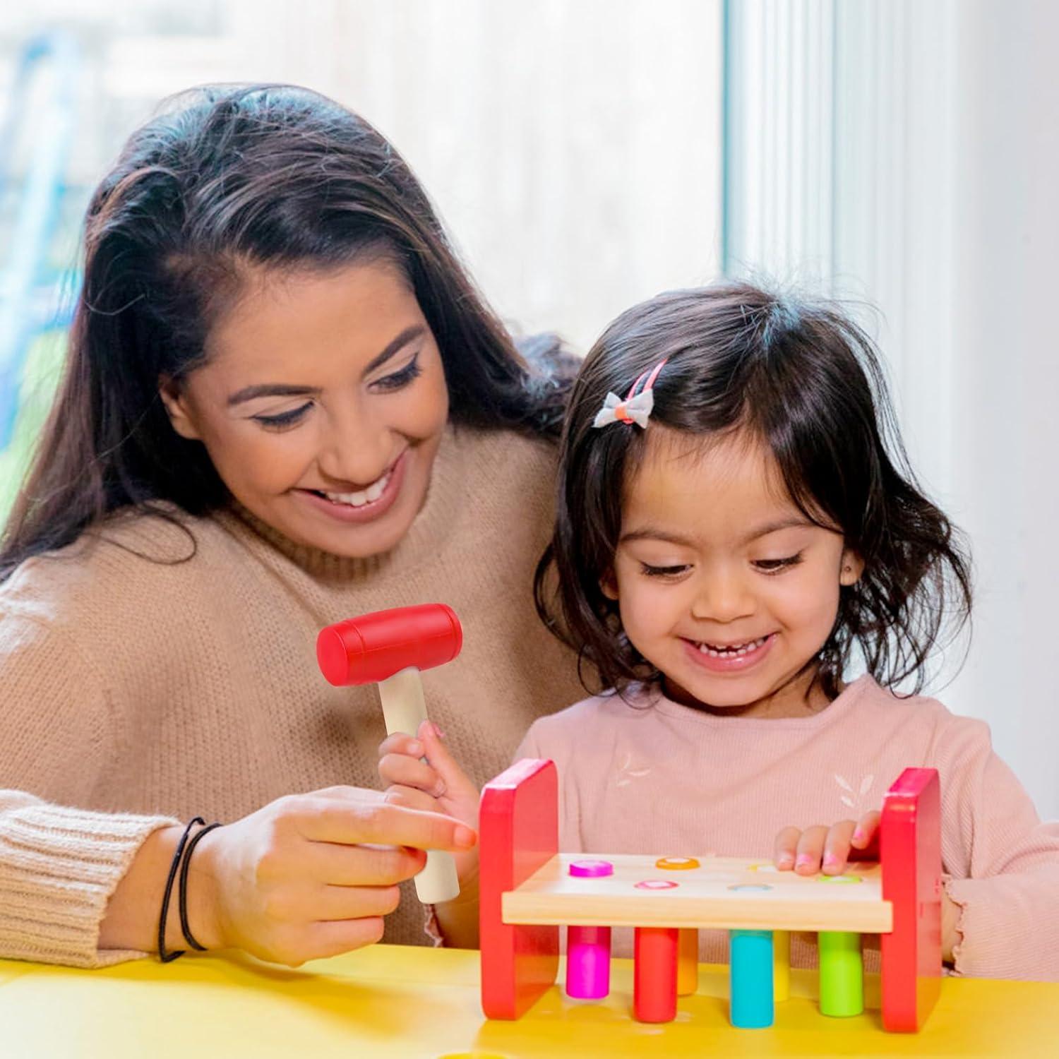 Juego de 2 Martillos de Madera y Plástico para Niños