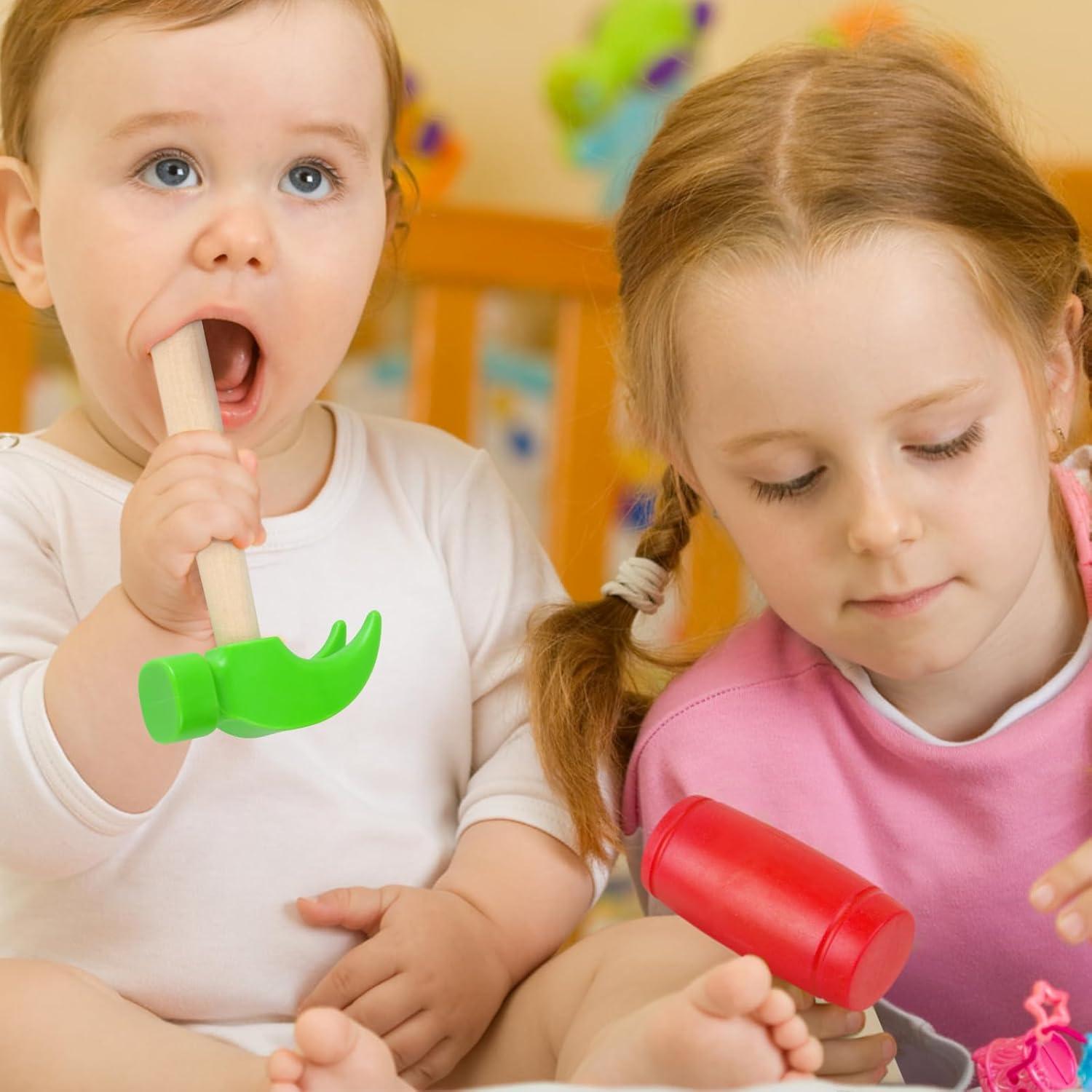 Juego de 2 Martillos de Madera y Plástico para Niños