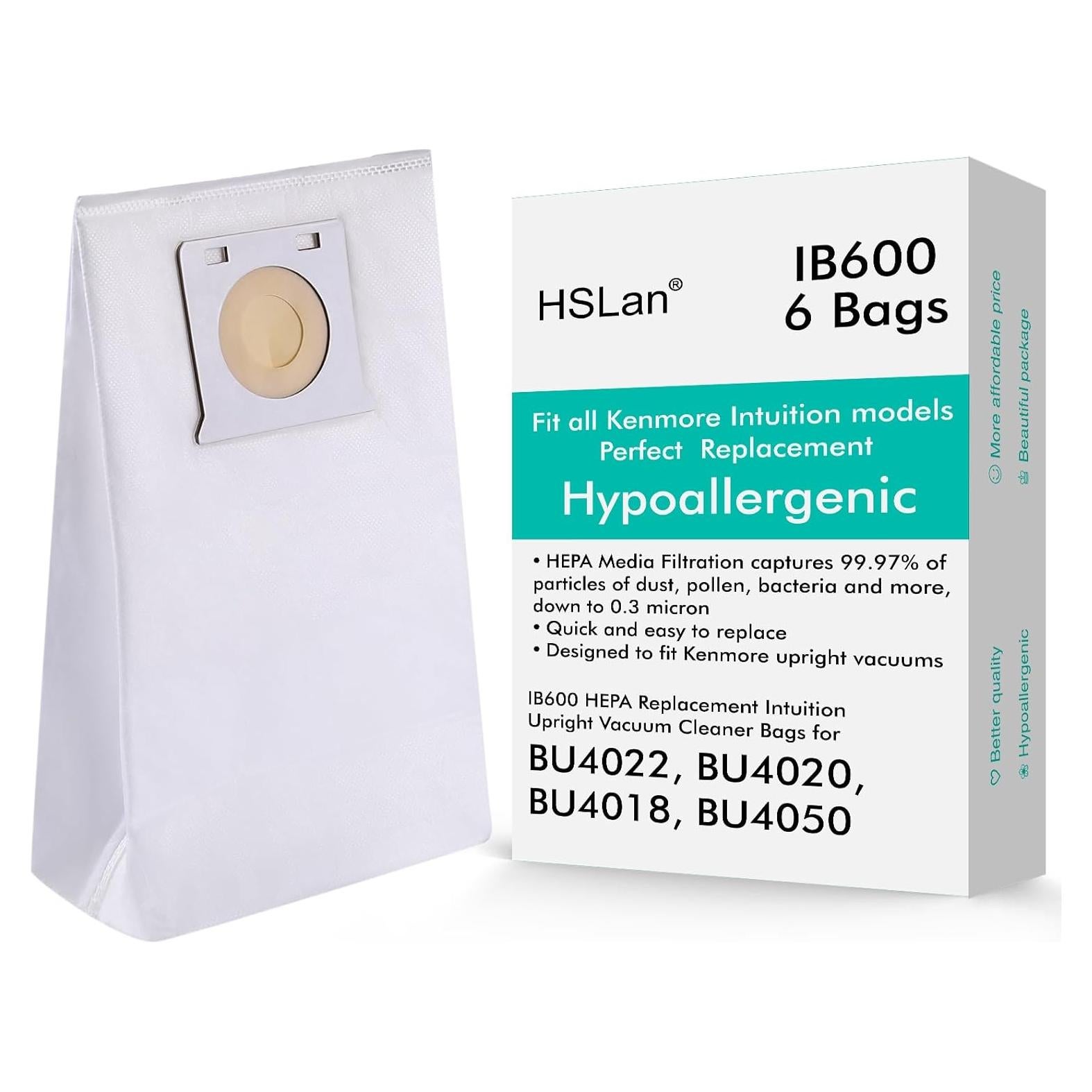 Bolsas de Aspiradora HSLan IB600 HEPA Hipoalergénicas 6 Pzas