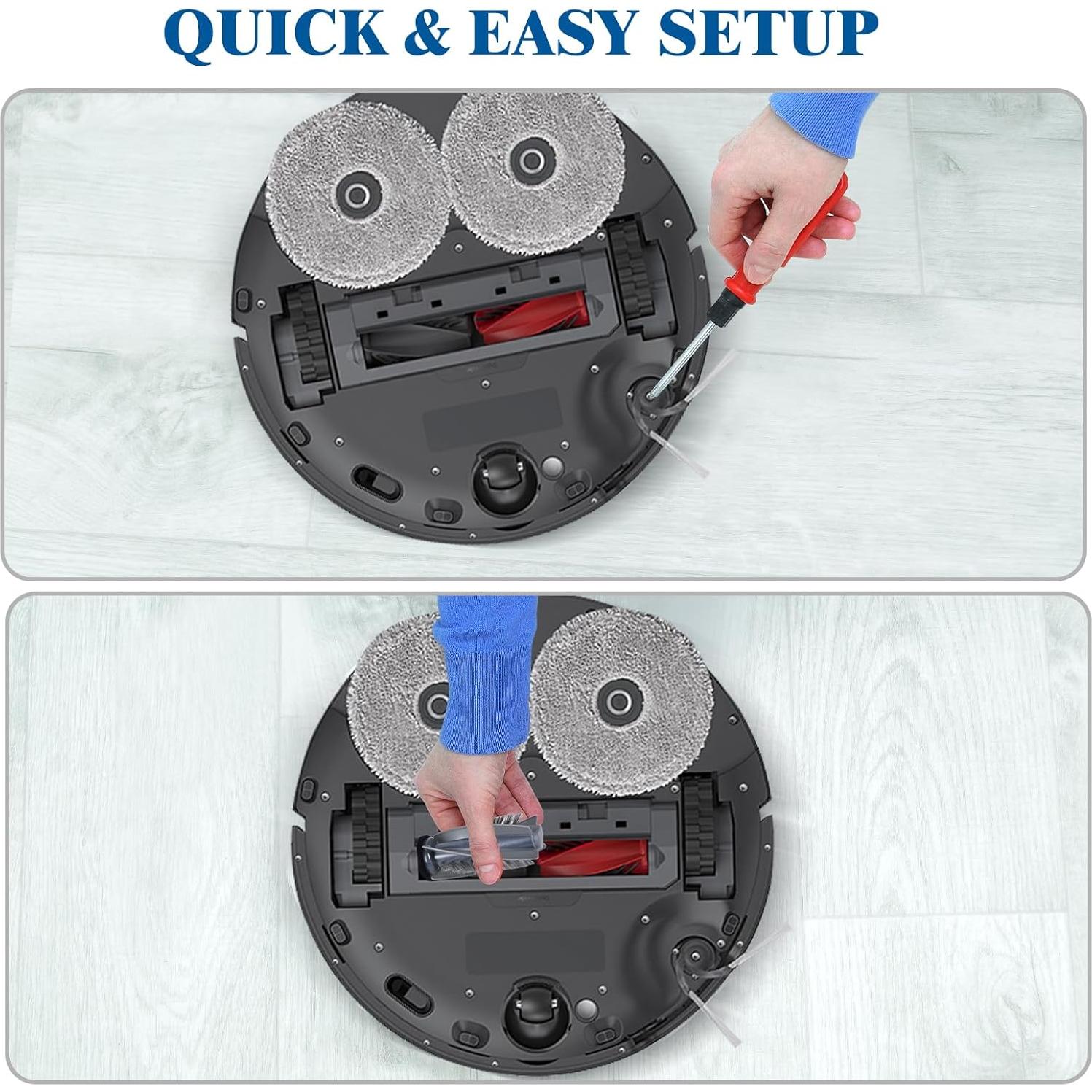 Kit de Accesorios para Aspiradora Robot Roborock Saros 10R - 2 Rodillos, 4 Cepillos Laterales, 4 Filtros HEPA, 4 Paños de Mopa