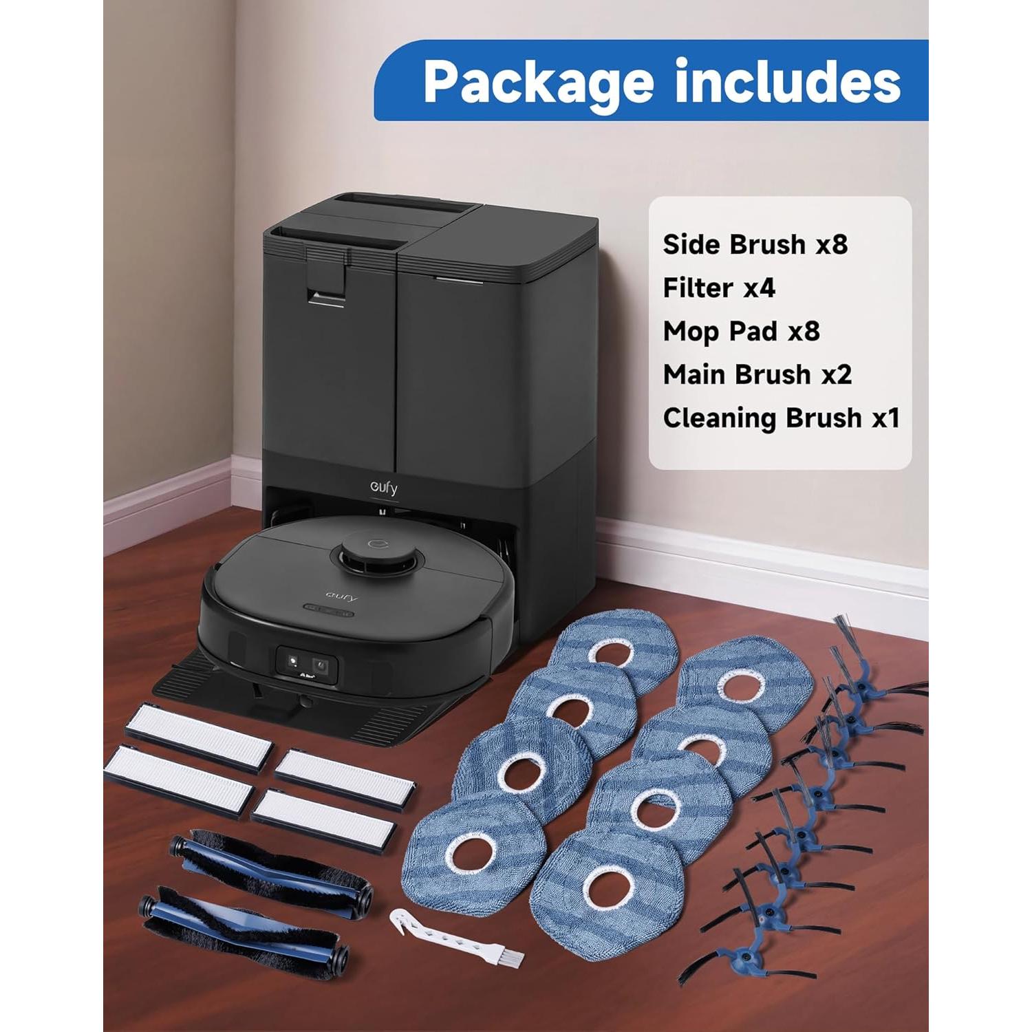 X10 Pro Omni Replacement Parts for Eufy X10 Pro Omni Robotic Vacuum Cleaner - Quality Accessories for Better Cleaning Performance 23 Pack