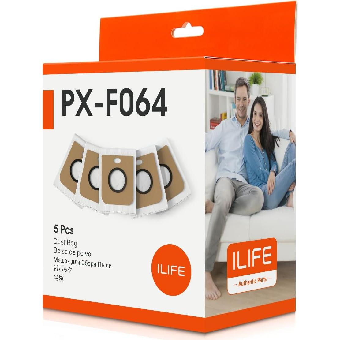 Bolsas de polvo desechables ILIFE PX-F064 para aspiradoras A12 Pro, A30 Pro y V9 Pro - 5 unidades
