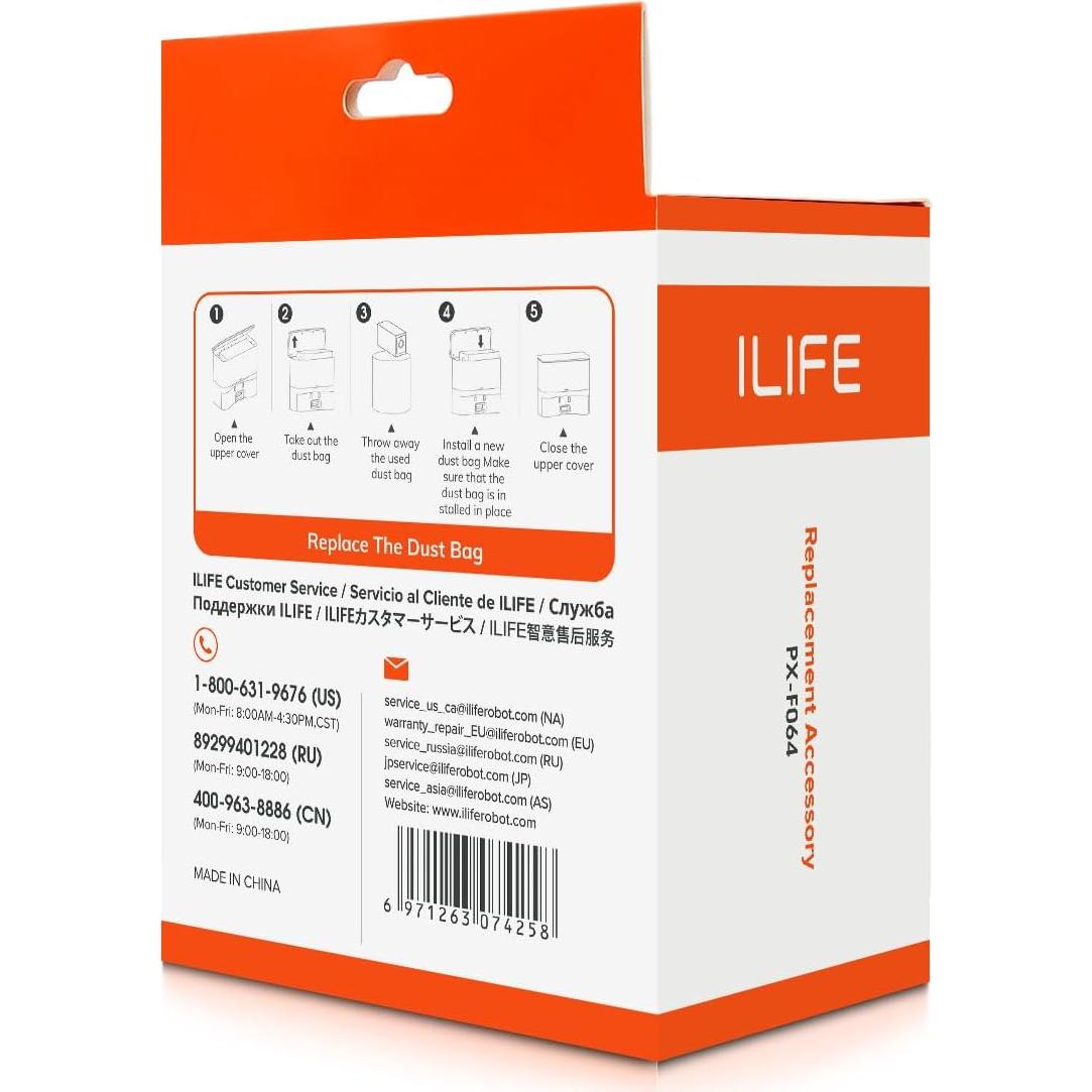 Bolsas de polvo desechables ILIFE PX-F064 para aspiradoras A12 Pro, A30 Pro y V9 Pro - 5 unidades