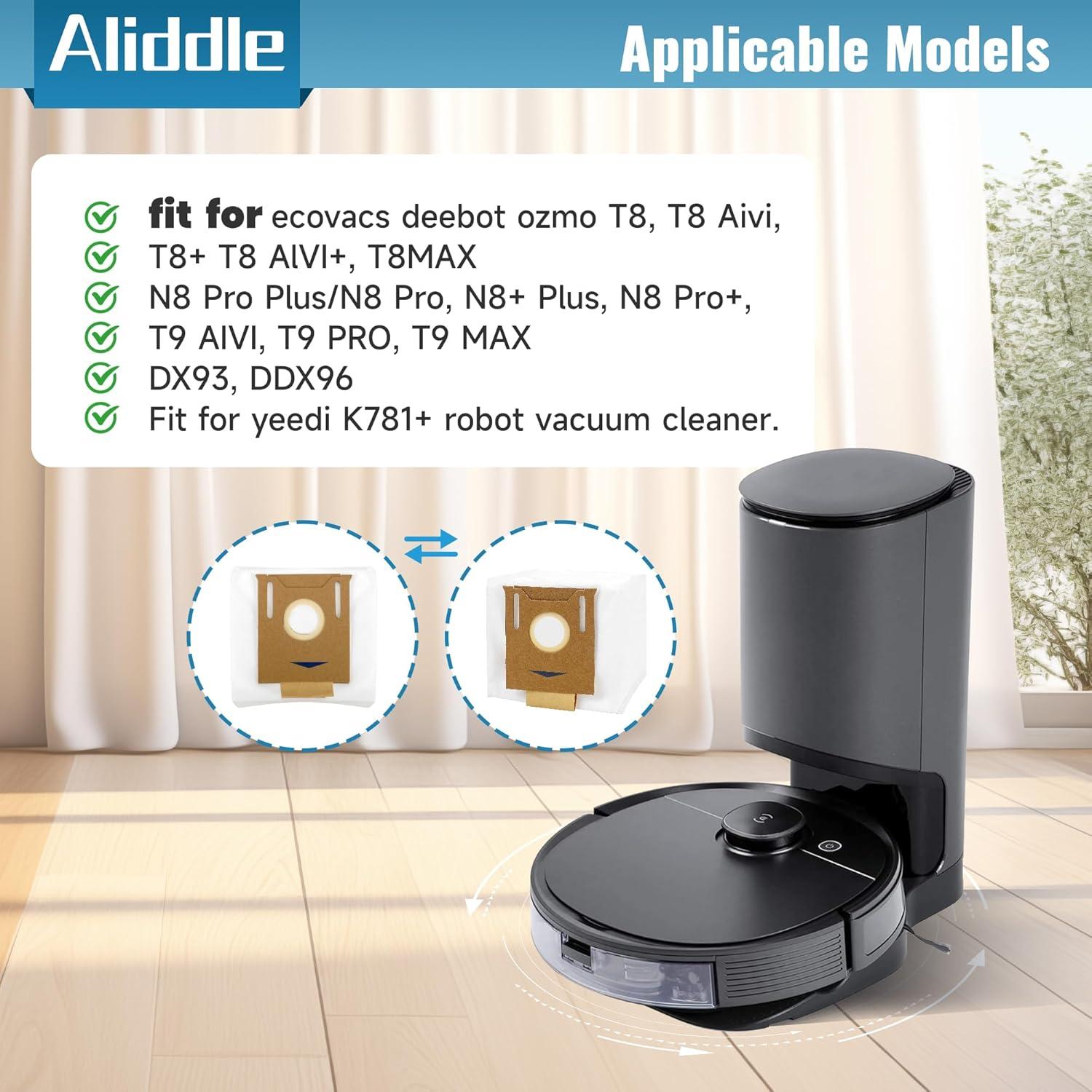 10 Bolsas de Polvo T8 Aliddle para Ecovacs Deebot Ozmo