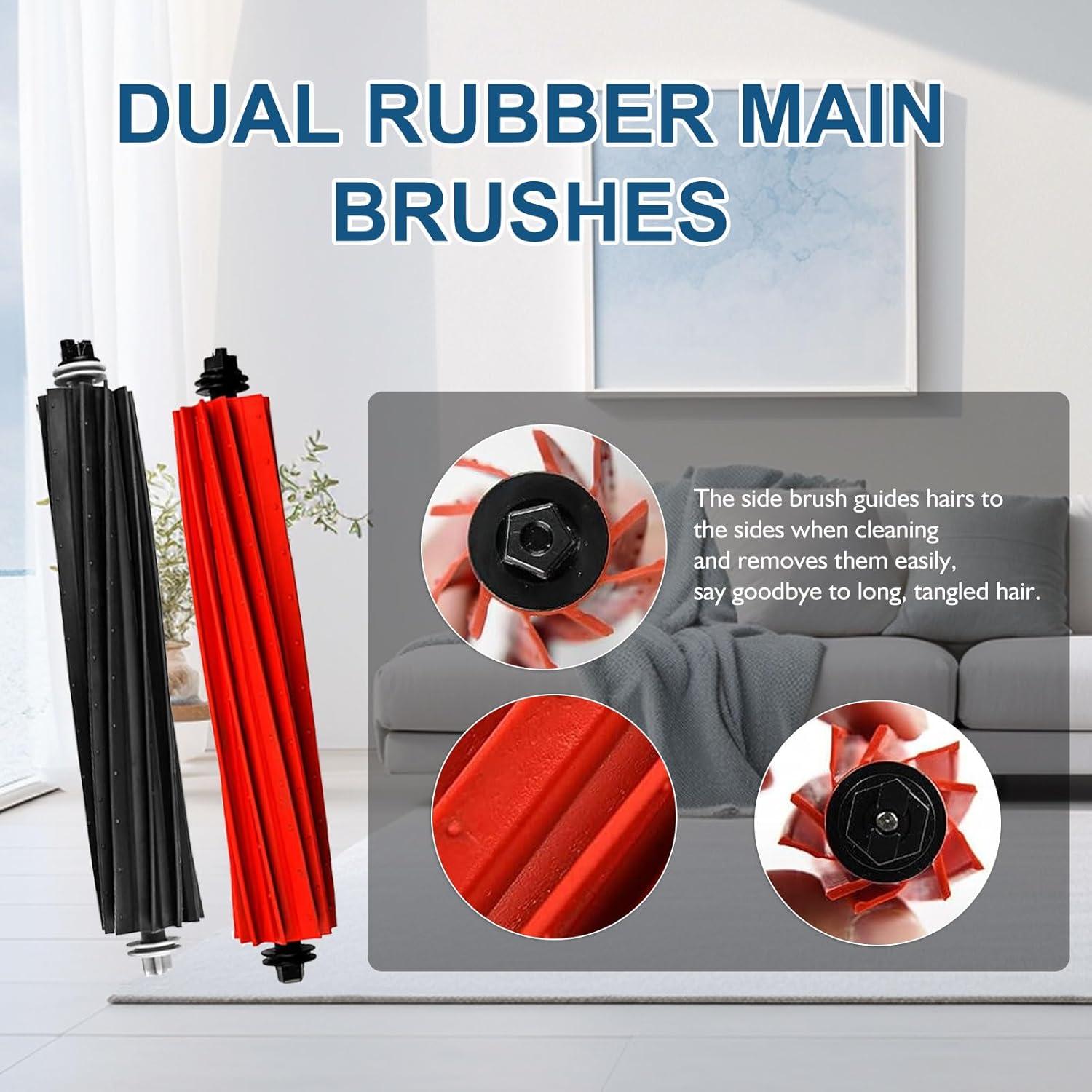 Repuestos Roborock Q8 Max+ / Q5 Pro - 1 Cepillo Principal, 2 Filtros HEPA, 4 Cepillos Laterales