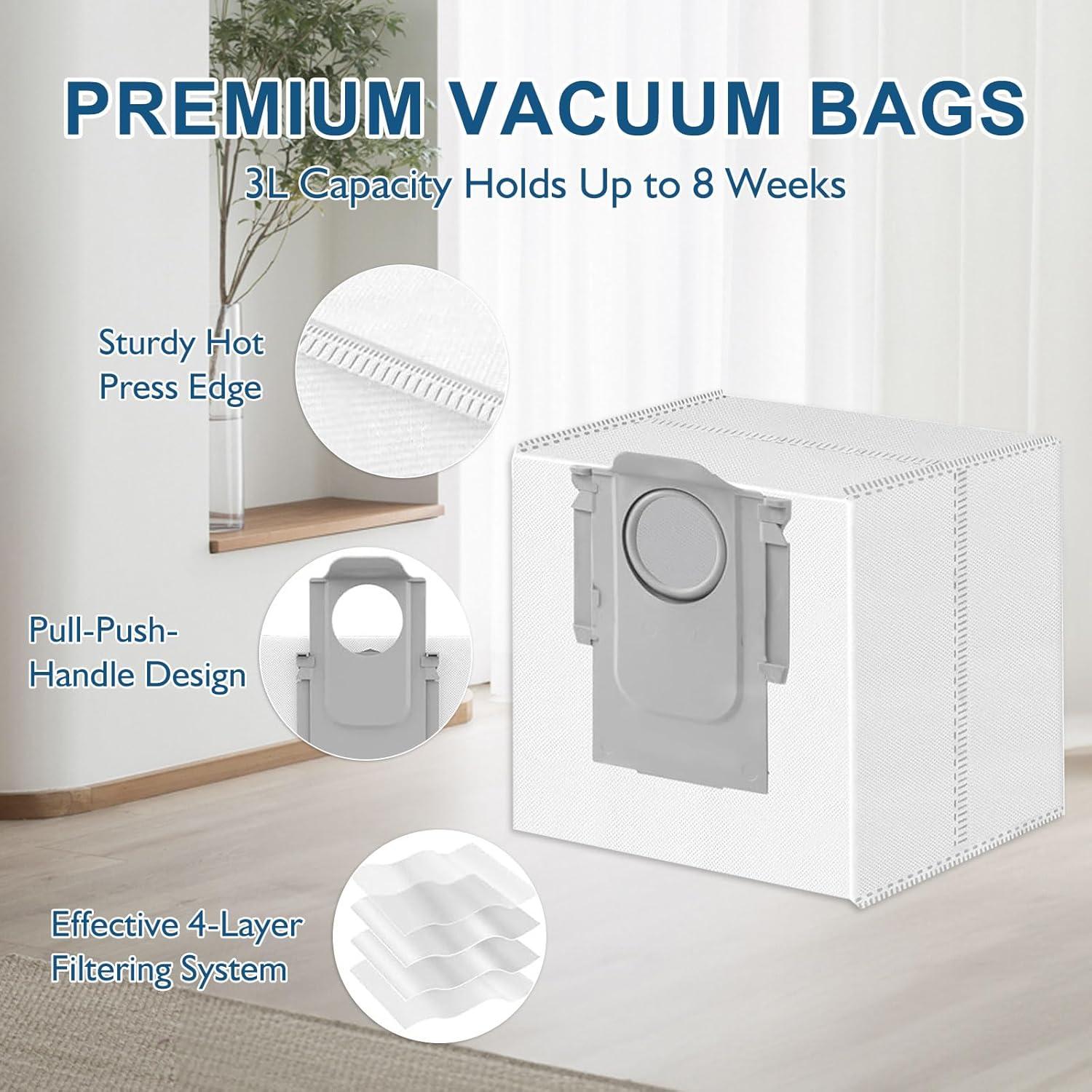 Repuestos Roborock Q8 Max+ / Q5 Pro - 1 Cepillo Principal, 2 Filtros HEPA, 4 Cepillos Laterales