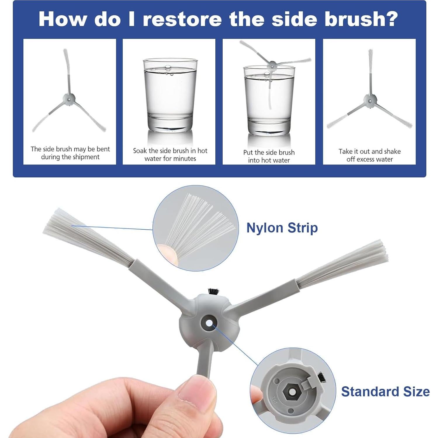L60 SES Replacement Parts Kits Compatible with L60 SES/ L60/ L60 Hybrid/ L50/ L50 SES Series Robot Vacuum Cleaner,1 Roller Brush,4 Dust Bags,4 Filters,6 Side Brushes,16 PACK