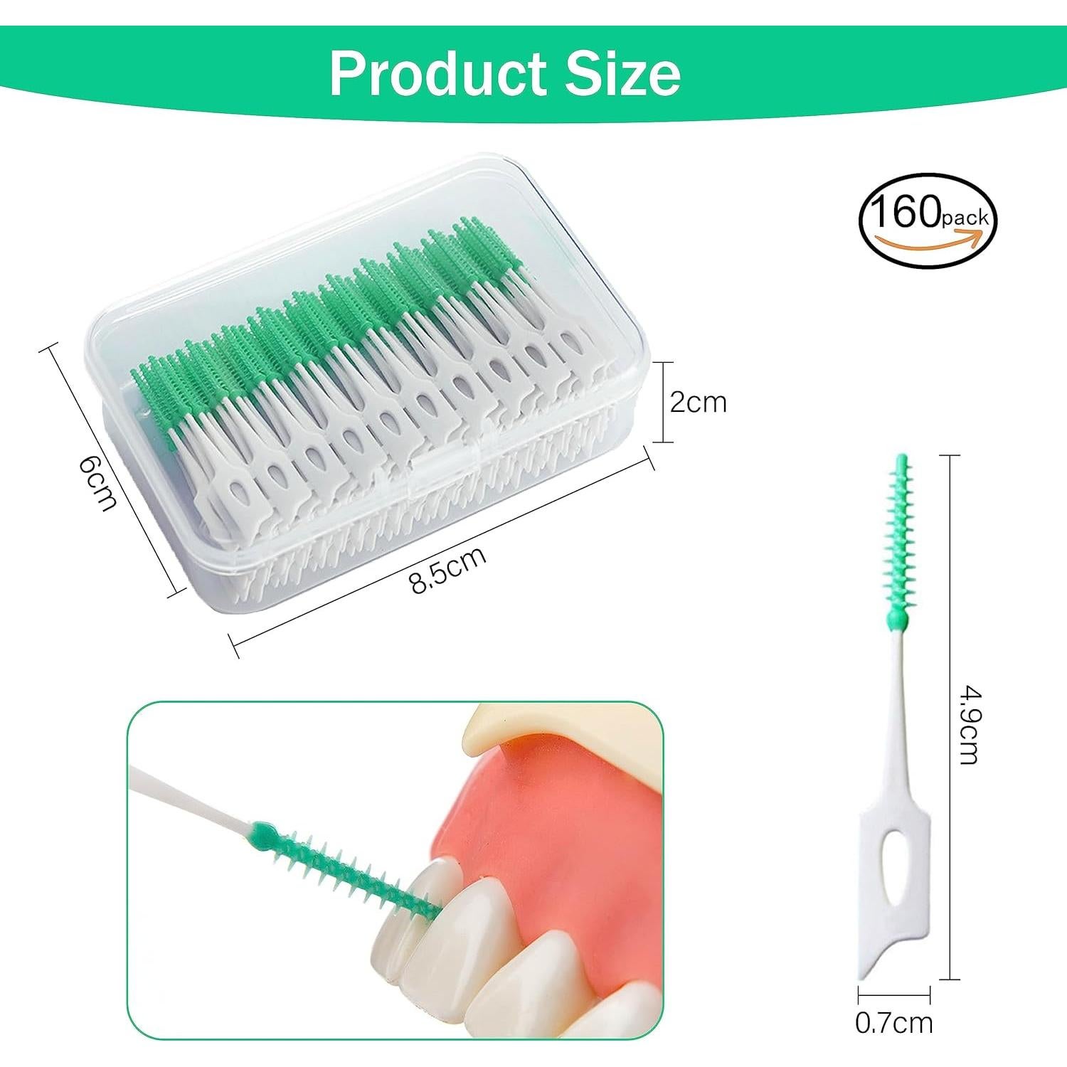 Cepillos de Dientes de Silicona Ndzefan 160 Piezas Verde
