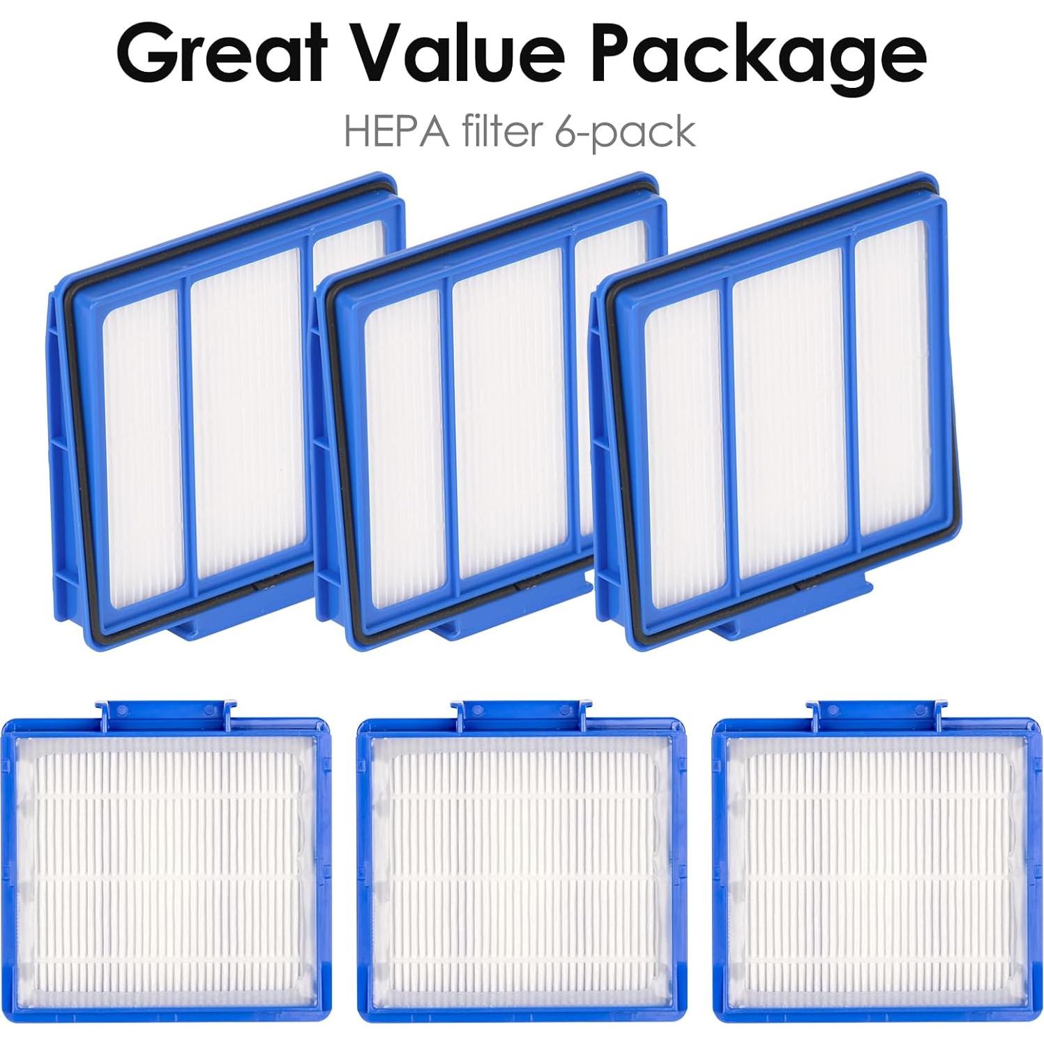 Paquete de 6 Filtros HEPA CHAIN PEAK para Robot Shark