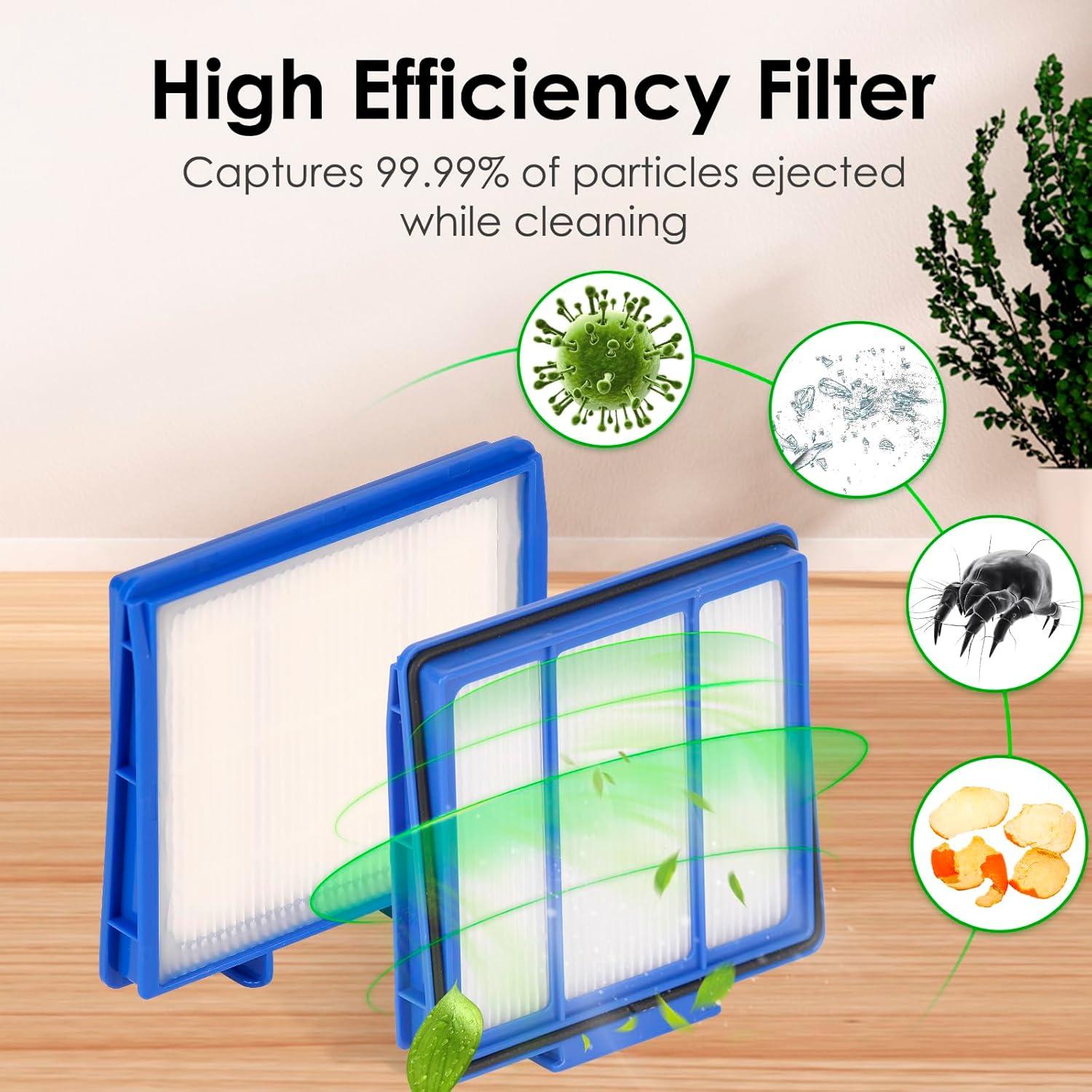 Paquete de 6 Filtros HEPA CHAIN PEAK para Robot Shark