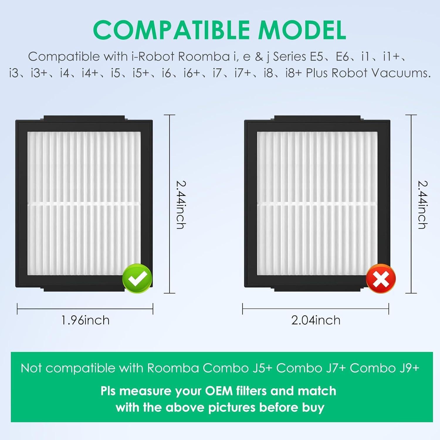 Paquete de 12 Filtros de Alta Eficiencia Fanulter para iRobot Roomba