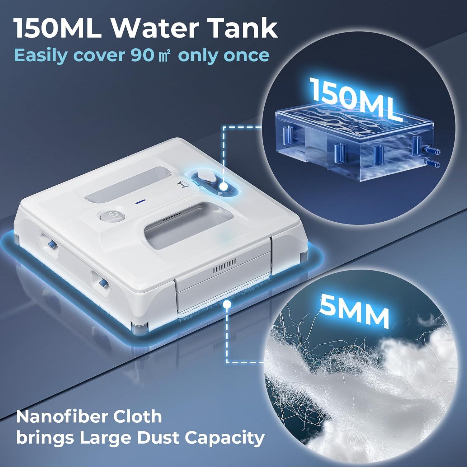 Robot Limpiador de Ventanas HUTT A1, 6000Pa, 150ml, 2024