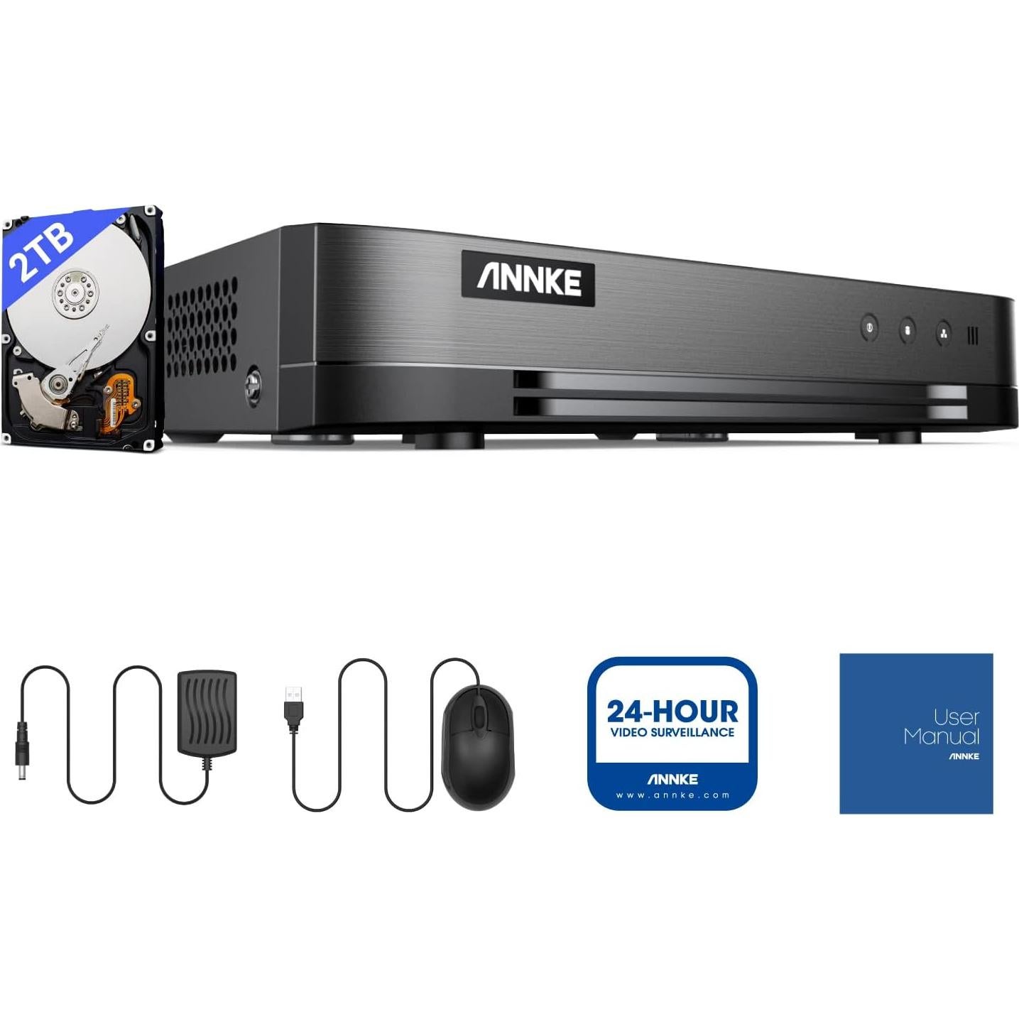 DVR CCTV ANNKE 16 Canales 1080P Híbrido 2TB Acceso Remoto
