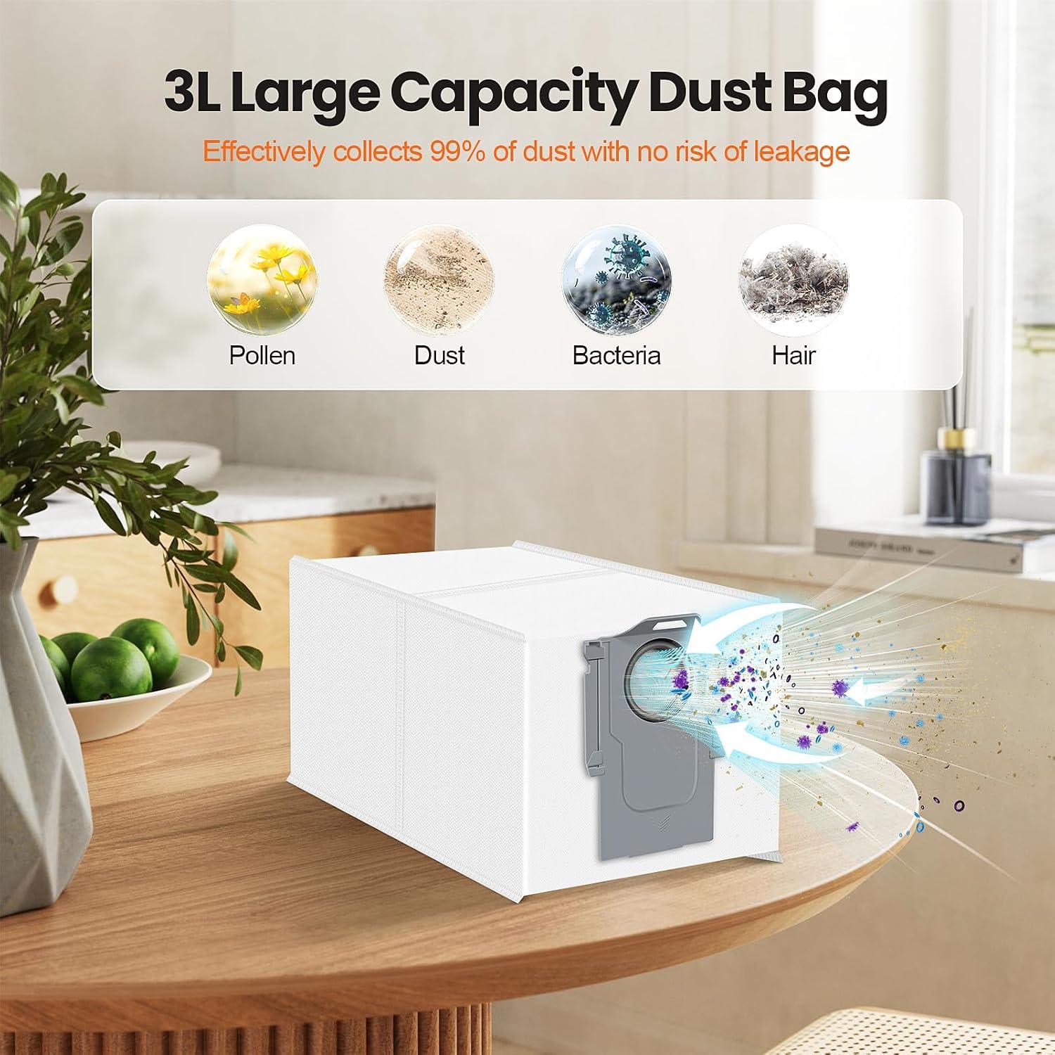 Paquete de 24 bolsas de polvo Qrevo para Roborock 3L