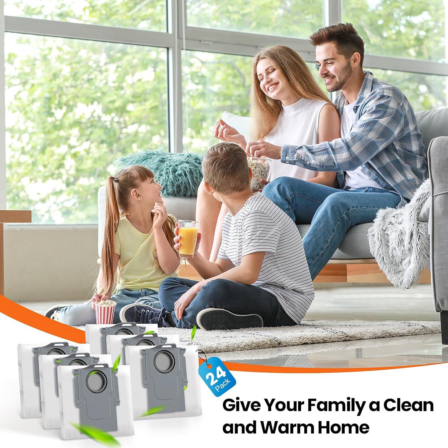 Paquete de 24 bolsas de polvo Qrevo para Roborock 3L