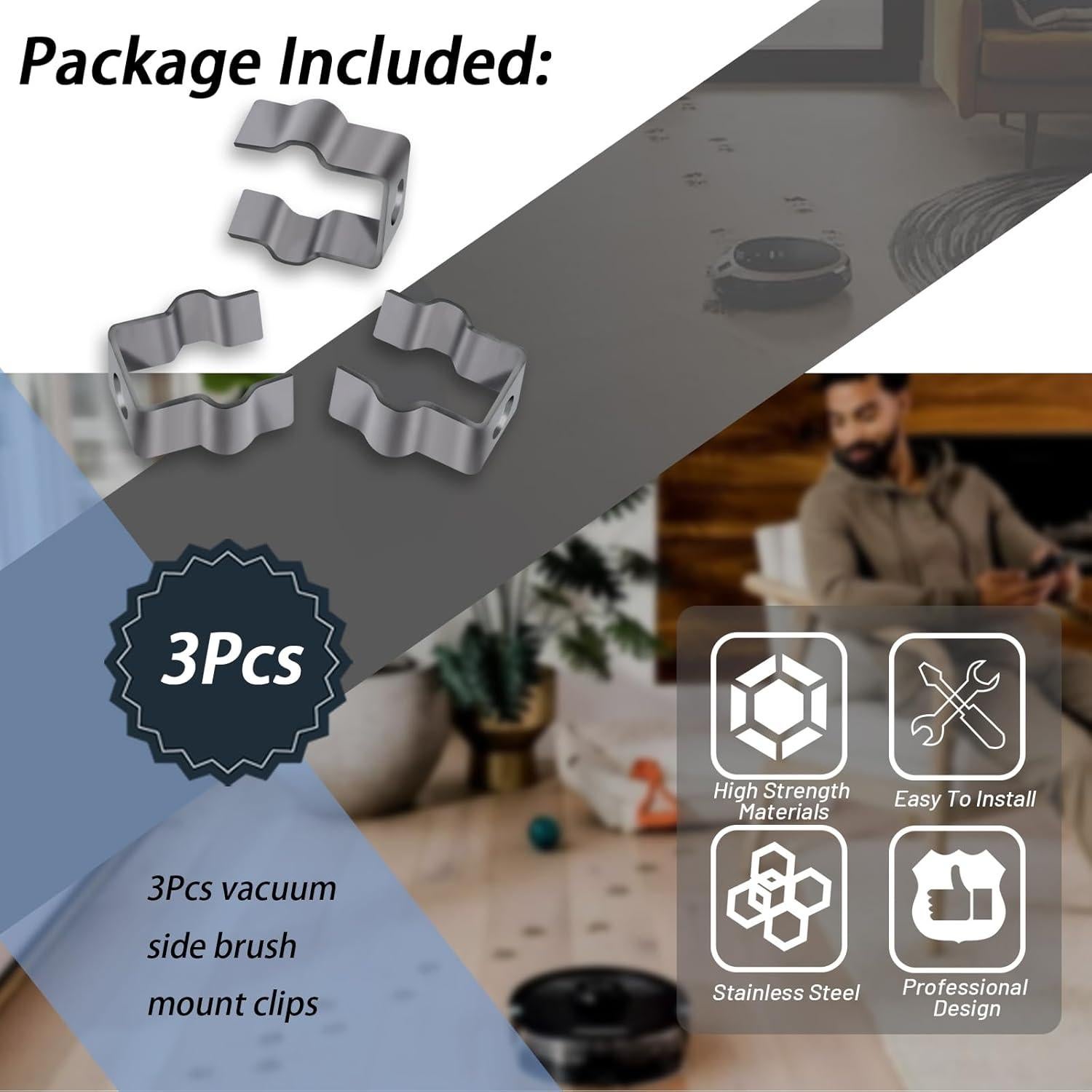 Clip de Montaje de Cepillo Lateral de Aspiradora XTPTFABS - 3 Piezas