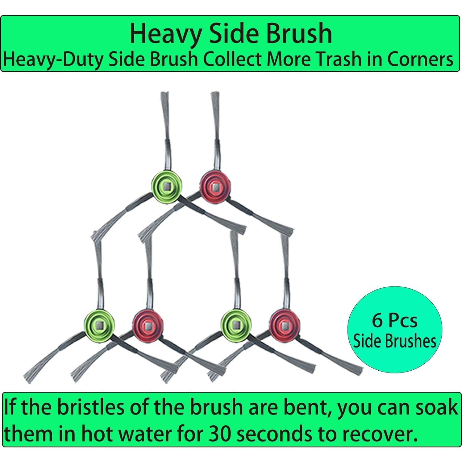 Replacement Spare Parts for Ecovacs Deebot N10 N10+ N8 T8 Series Robot Vacuum 1 Main Brush 3 Pair Side Brush 3 Filter 6 Mop Pad 3 Dust Bag Accessories (19 Pack)