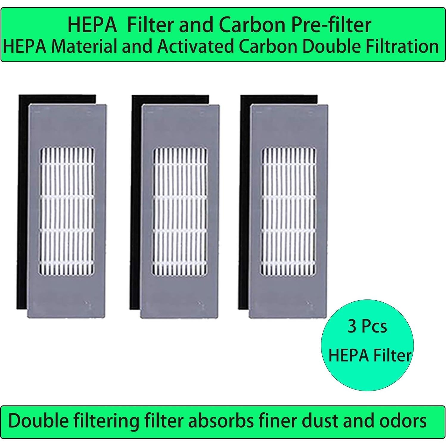 Replacement Spare Parts for Ecovacs Deebot N10 N10+ N8 T8 Series Robot Vacuum 1 Main Brush 3 Pair Side Brush 3 Filter 6 Mop Pad 3 Dust Bag Accessories (19 Pack)