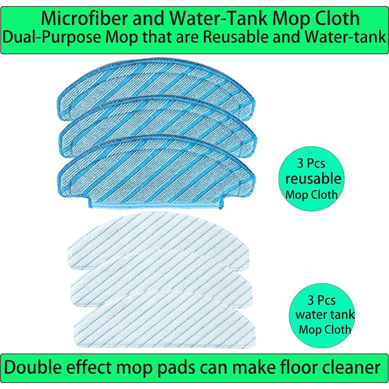 Replacement Spare Parts for Ecovacs Deebot N10 N10+ N8 T8 Series Robot Vacuum 1 Main Brush 3 Pair Side Brush 3 Filter 6 Mop Pad 3 Dust Bag Accessories (19 Pack)