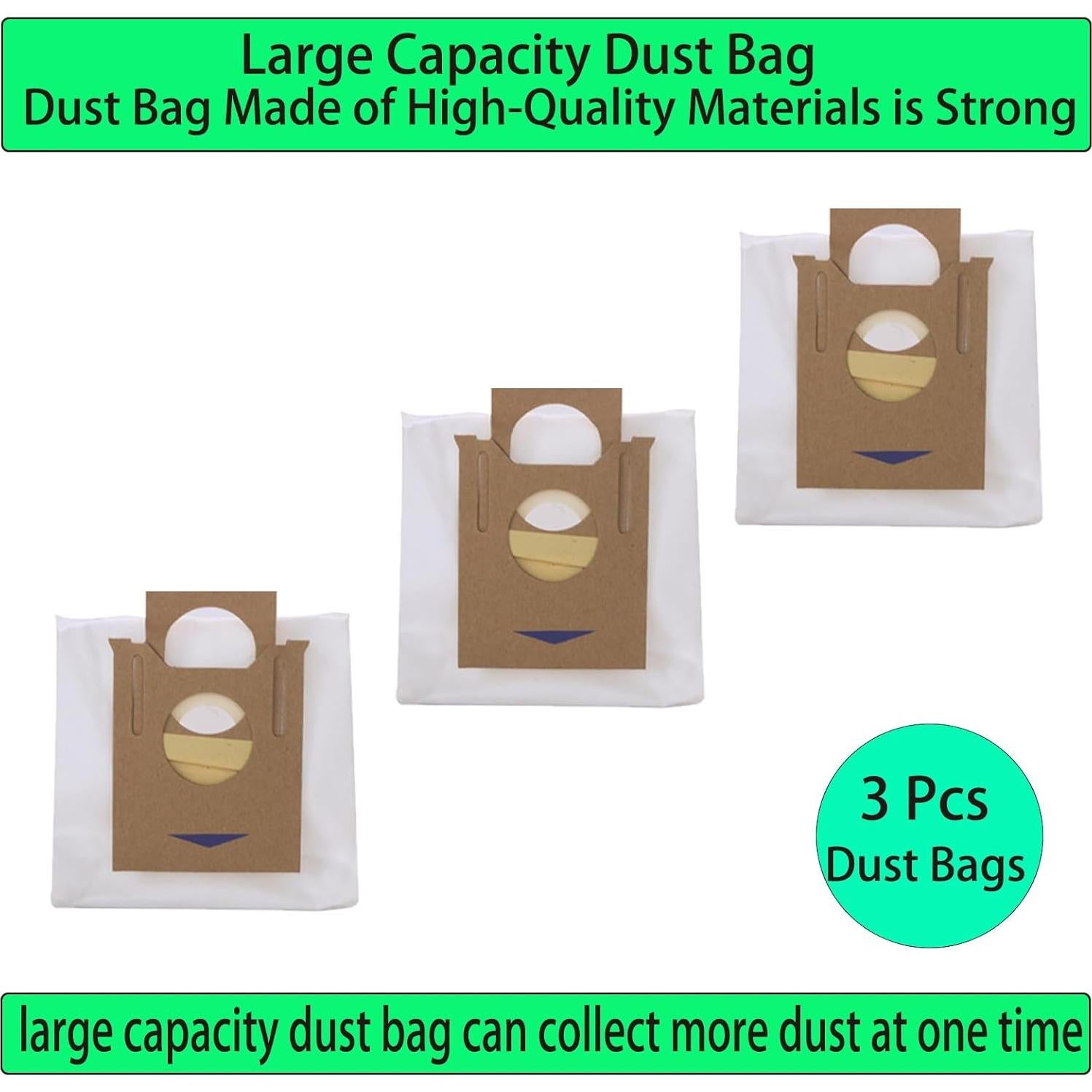 Replacement Spare Parts for Ecovacs Deebot N10 N10+ N8 T8 Series Robot Vacuum 1 Main Brush 3 Pair Side Brush 3 Filter 6 Mop Pad 3 Dust Bag Accessories (19 Pack)