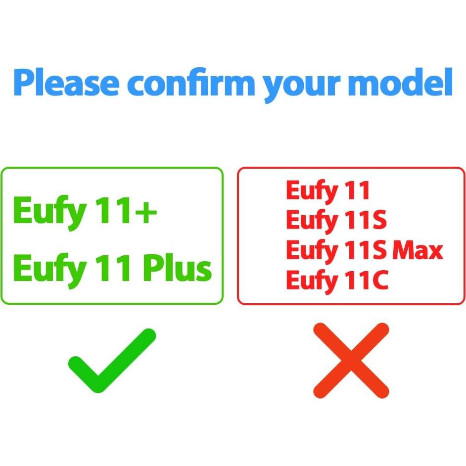 Replacement Parts Compatible with Eufy Robovac 11+, Eufy 11 Plus Vacuum Cleaner Accessories - Filters and Side Brushes (Pack of 12)