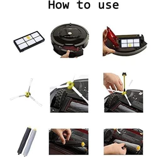 3 Piezas Repuesto Cepillo Rodante ECOMAID para Roomba 800/900