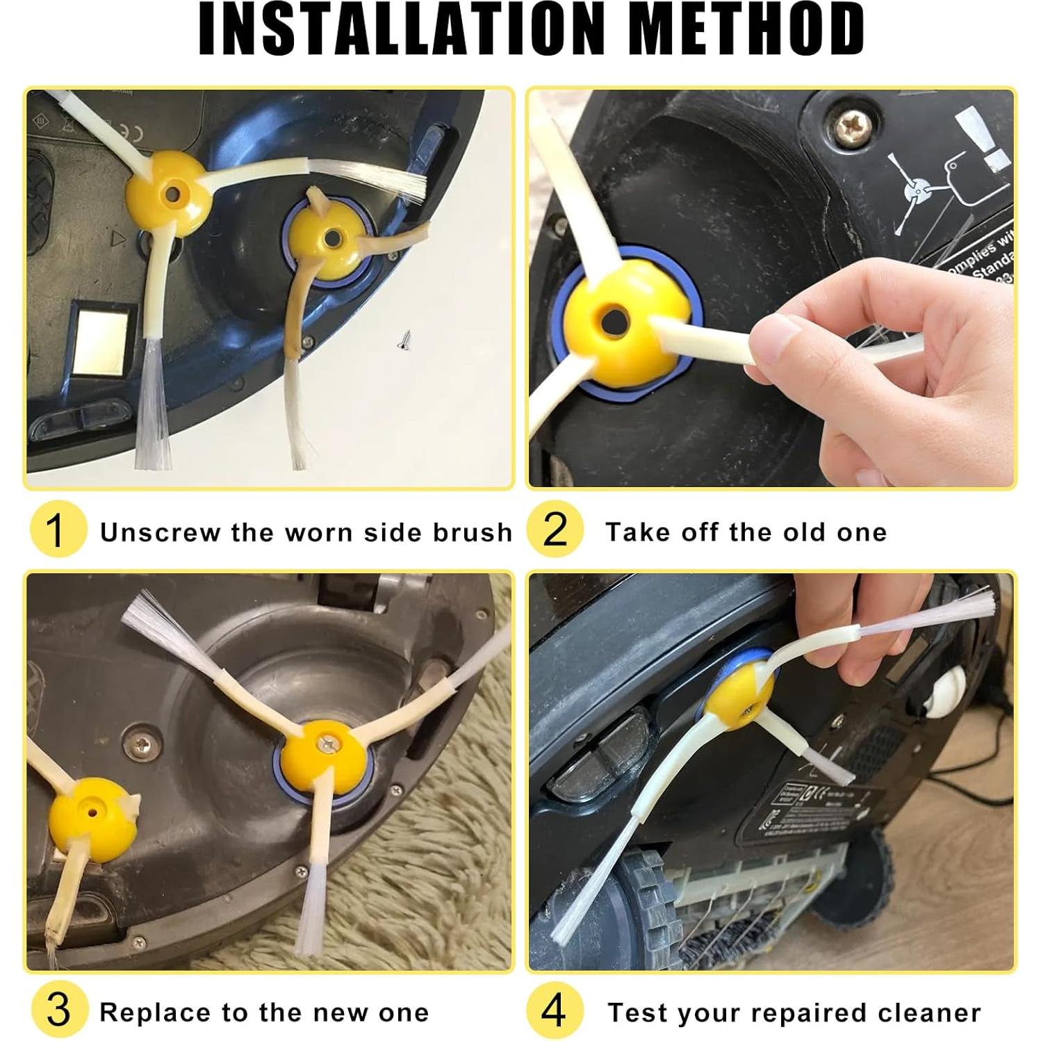 INF Replacement Side Brush Compatible with iRobot Roomba 500/600/700 Series 3-Pack