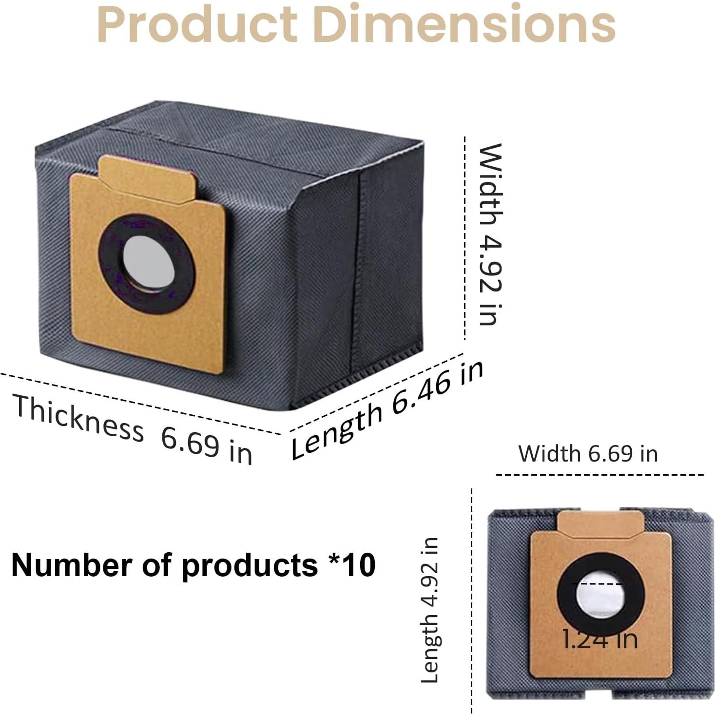 Paquete de 10 bolsas de polvo ZTHY para Eufy X8/X10 Pro