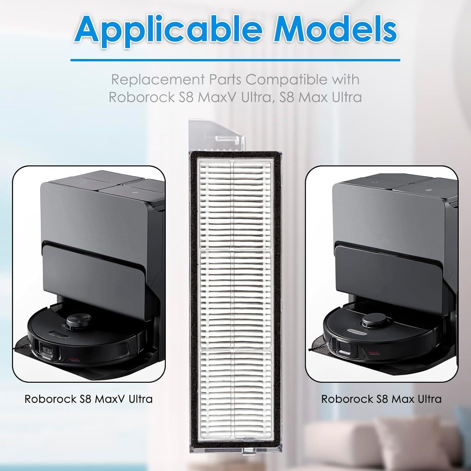 Filtros HEPA de Reemplazo COWINORY para Roborock S8 Max Ultra - 4 Piezas