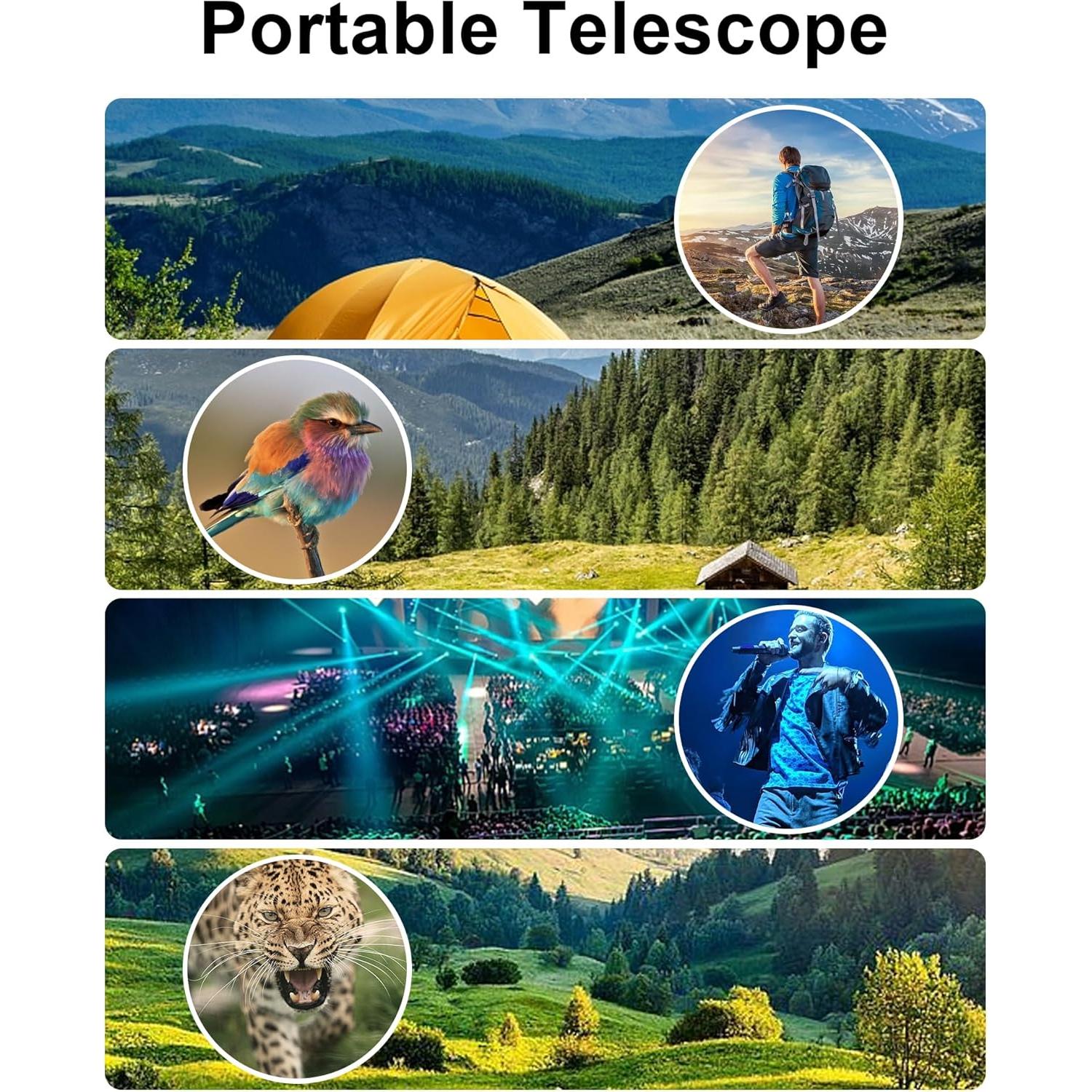 Monocular EpicSeren 10-30x50 con trípode y soporte