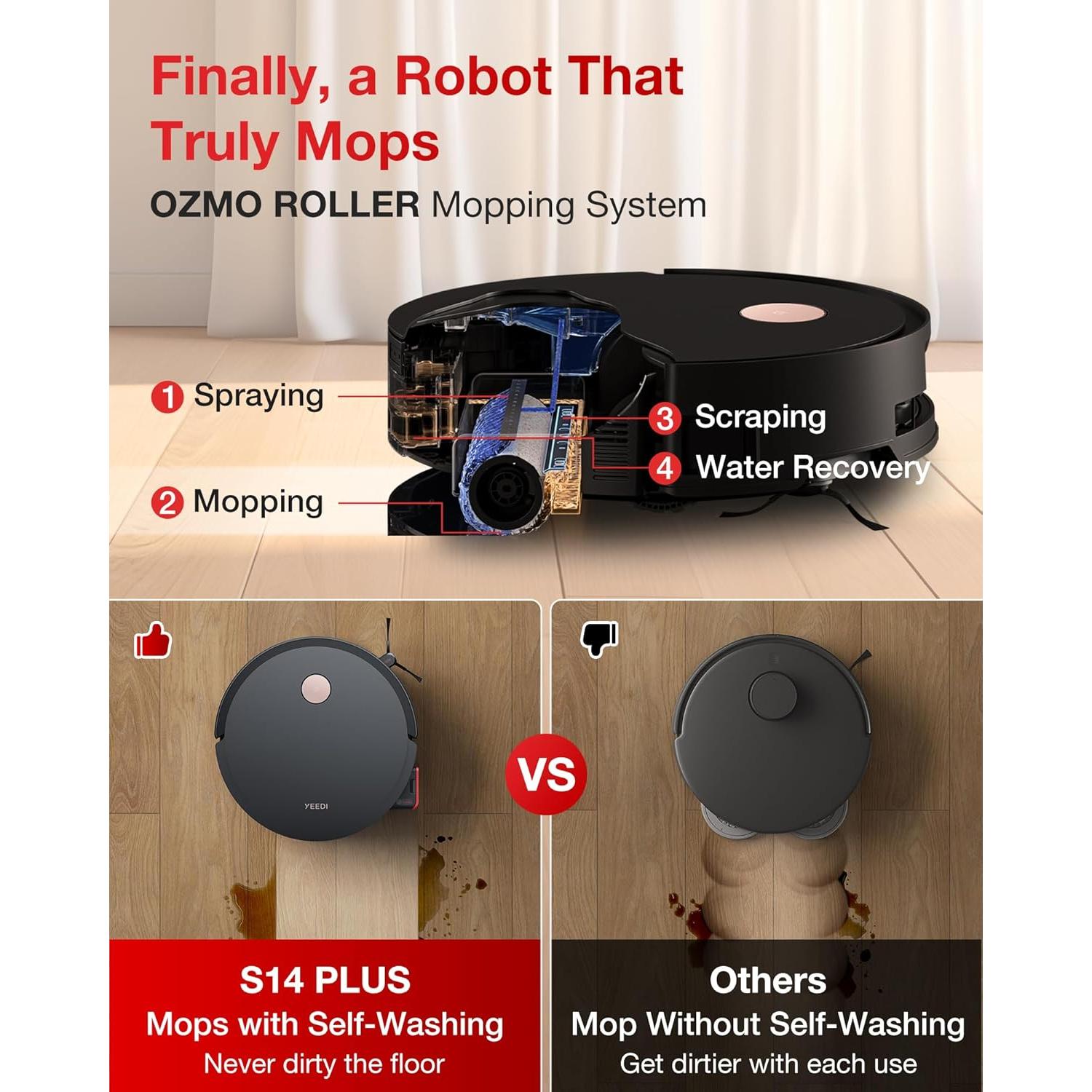 Robot Aspiradora Yeedi S14 Plus 18000Pa con Mopa Automática