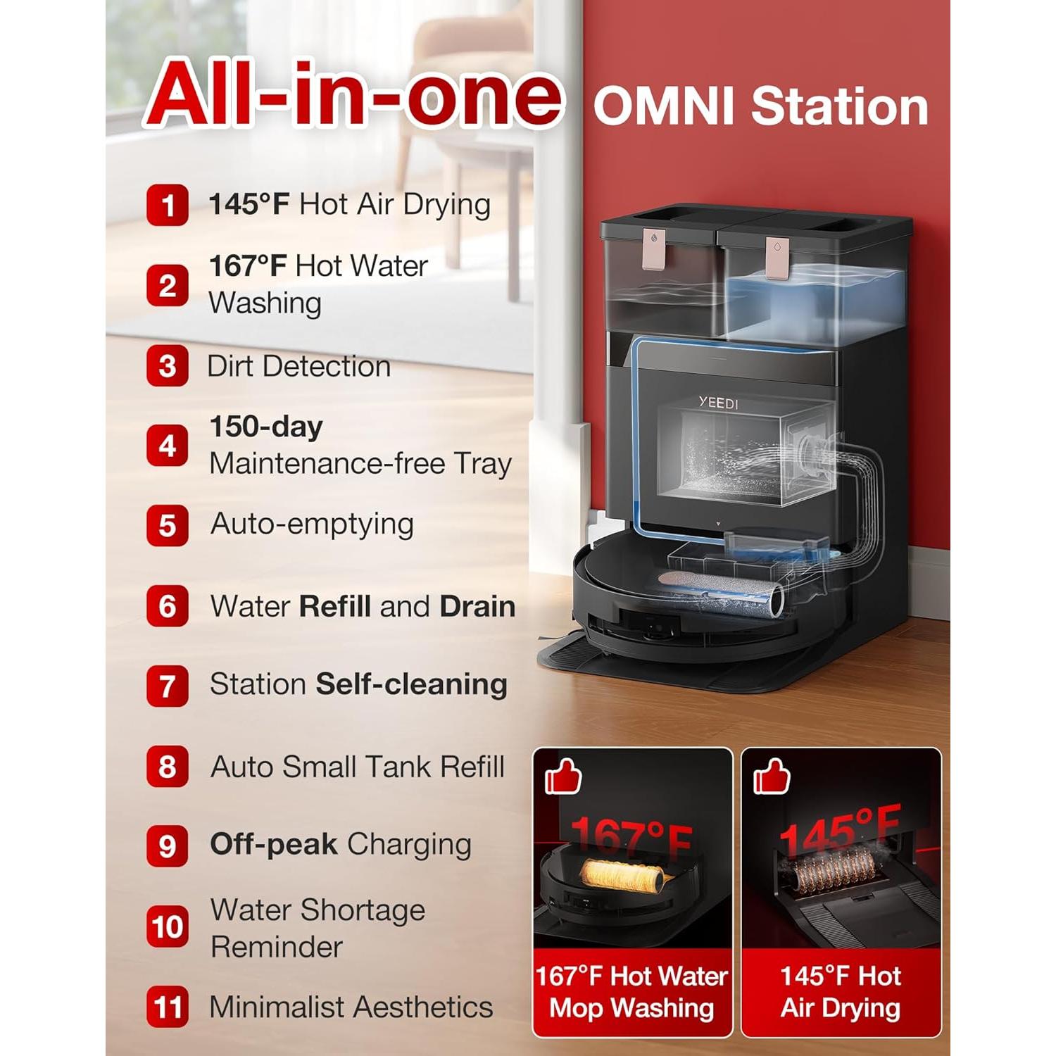 Robot Aspiradora Yeedi S14 Plus 18000Pa con Mopa Automática