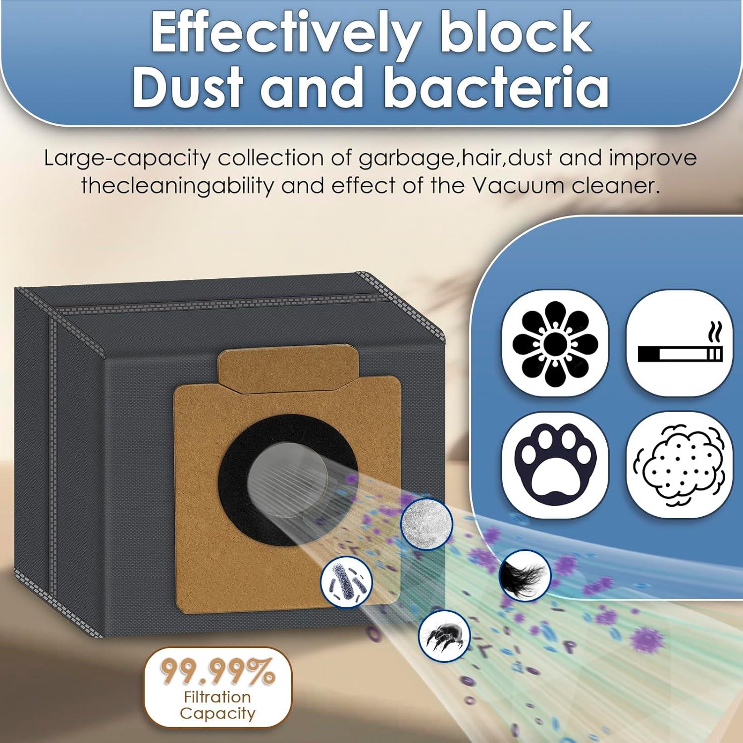 9 Bolsas de Polvo Reemplazo MIBUMIKI para Aspiradora Eufy X8/X10 Pro