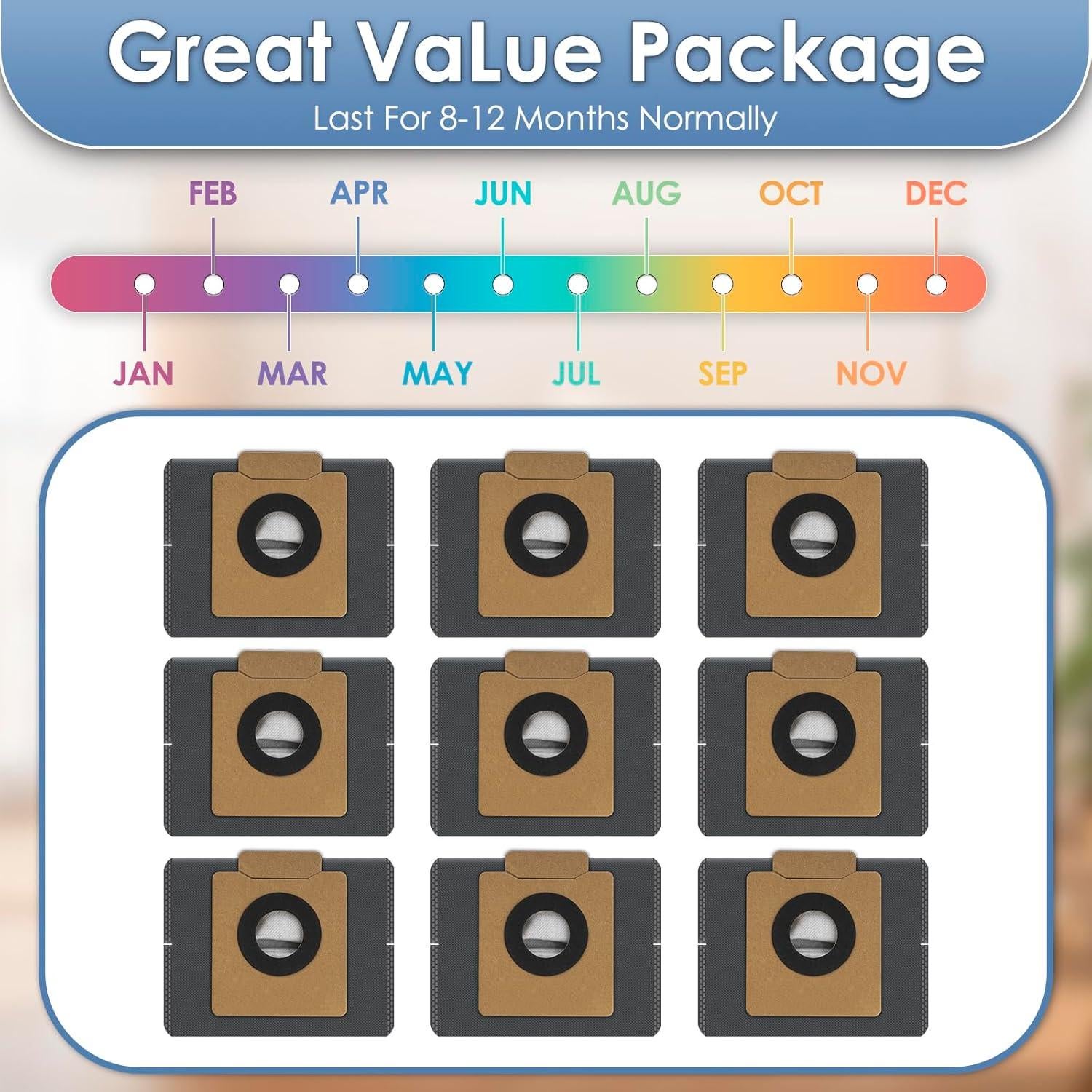 9 Bolsas de Polvo Reemplazo MIBUMIKI para Aspiradora Eufy X8/X10 Pro