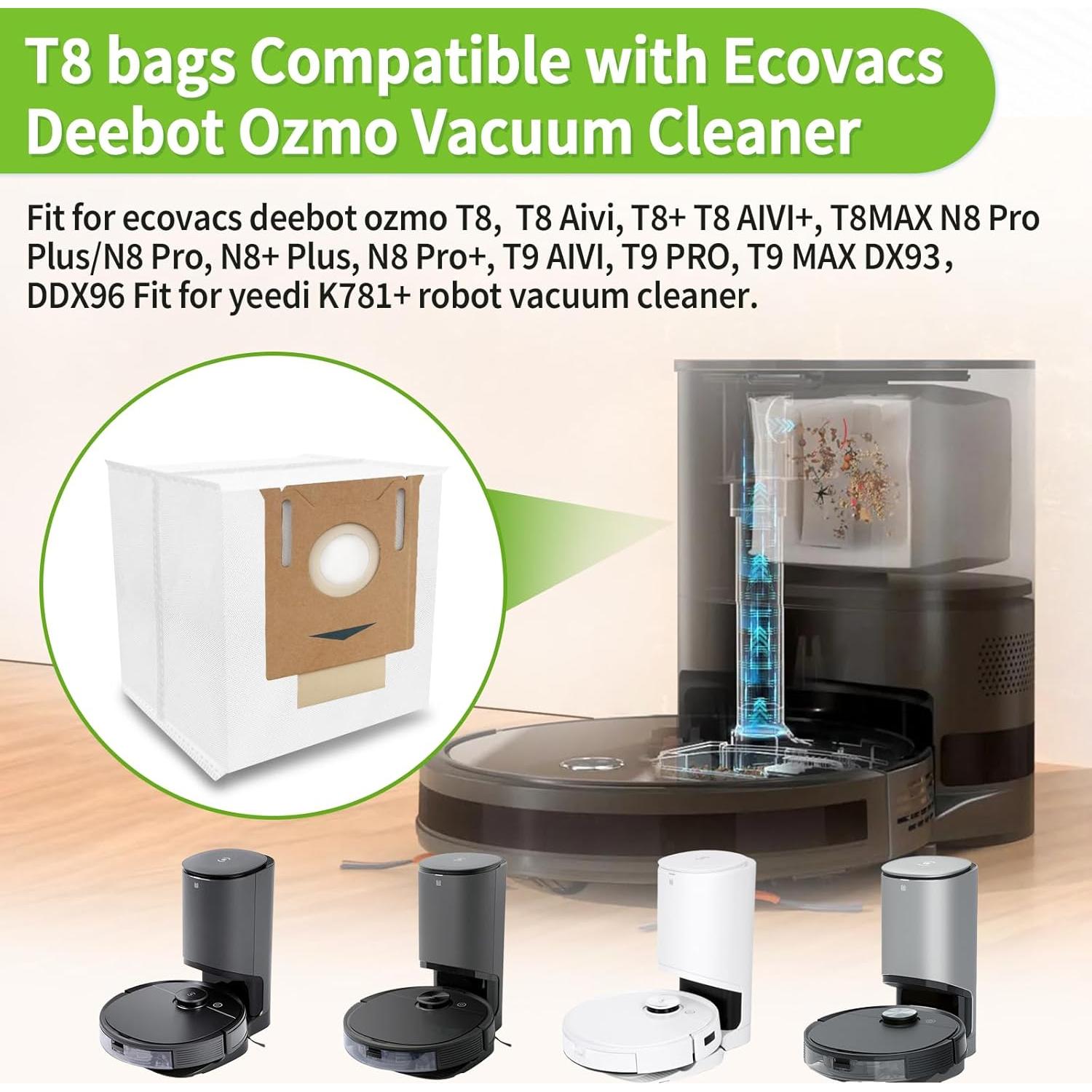 Bolsas de Polvo T8 BOUYAO para Aspiradora Robot 2.5L - Paquete de 10