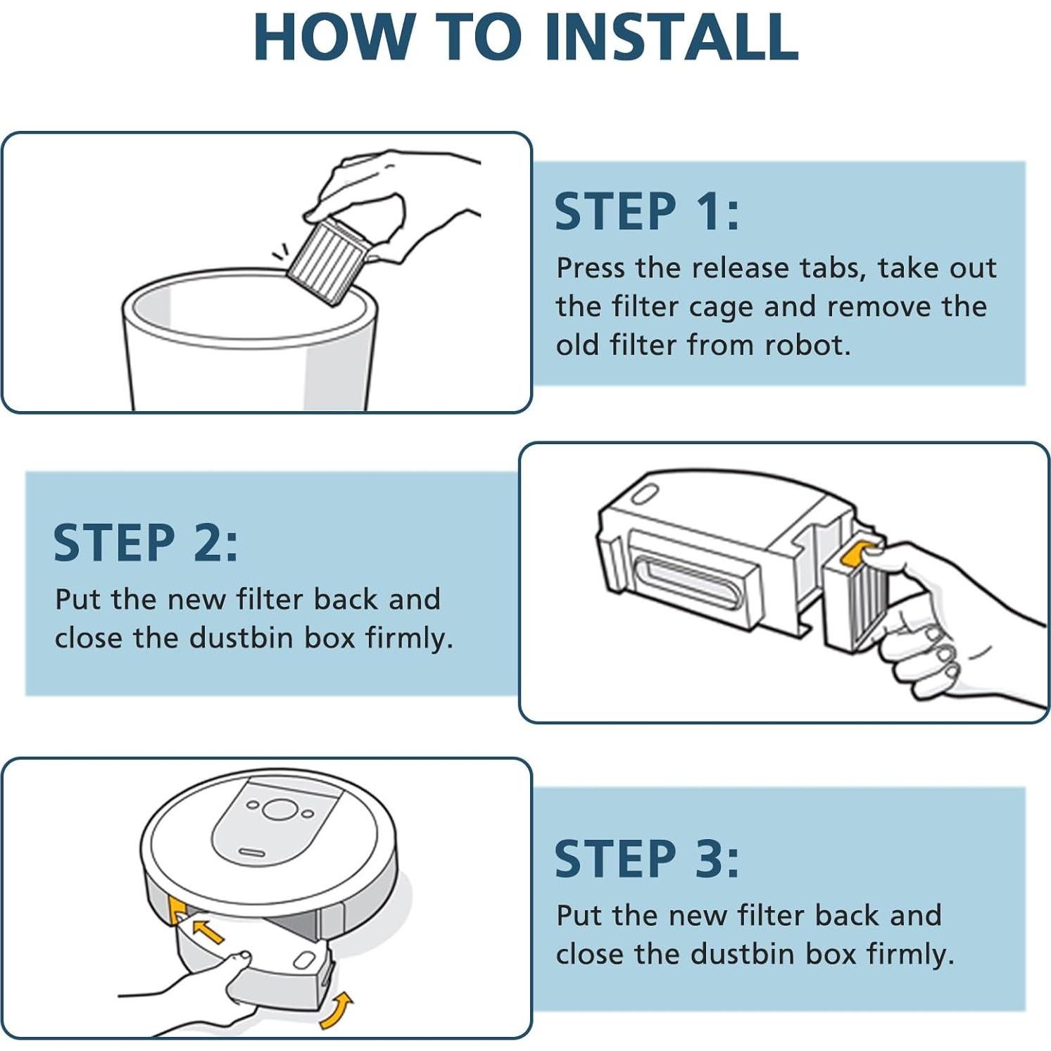 Filtros HEPA Lacvik para i-Robot Roomba Combo 10 Max/j9+/j7+