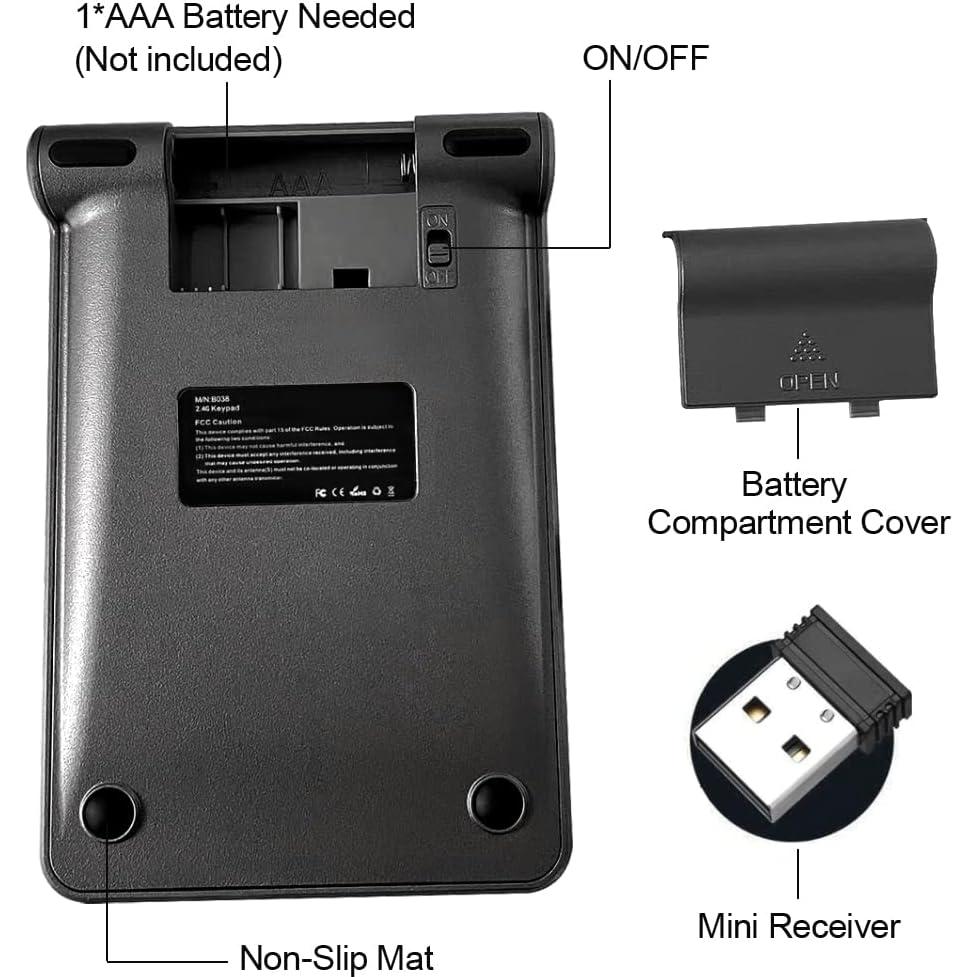 Teclado Numérico Inalámbrico LIANGSTAR RF22 22 Teclas