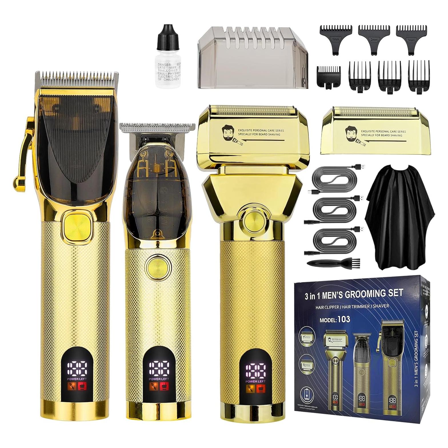 Cortadora de Cabello Bomic Oro Inalámbrica con LCD