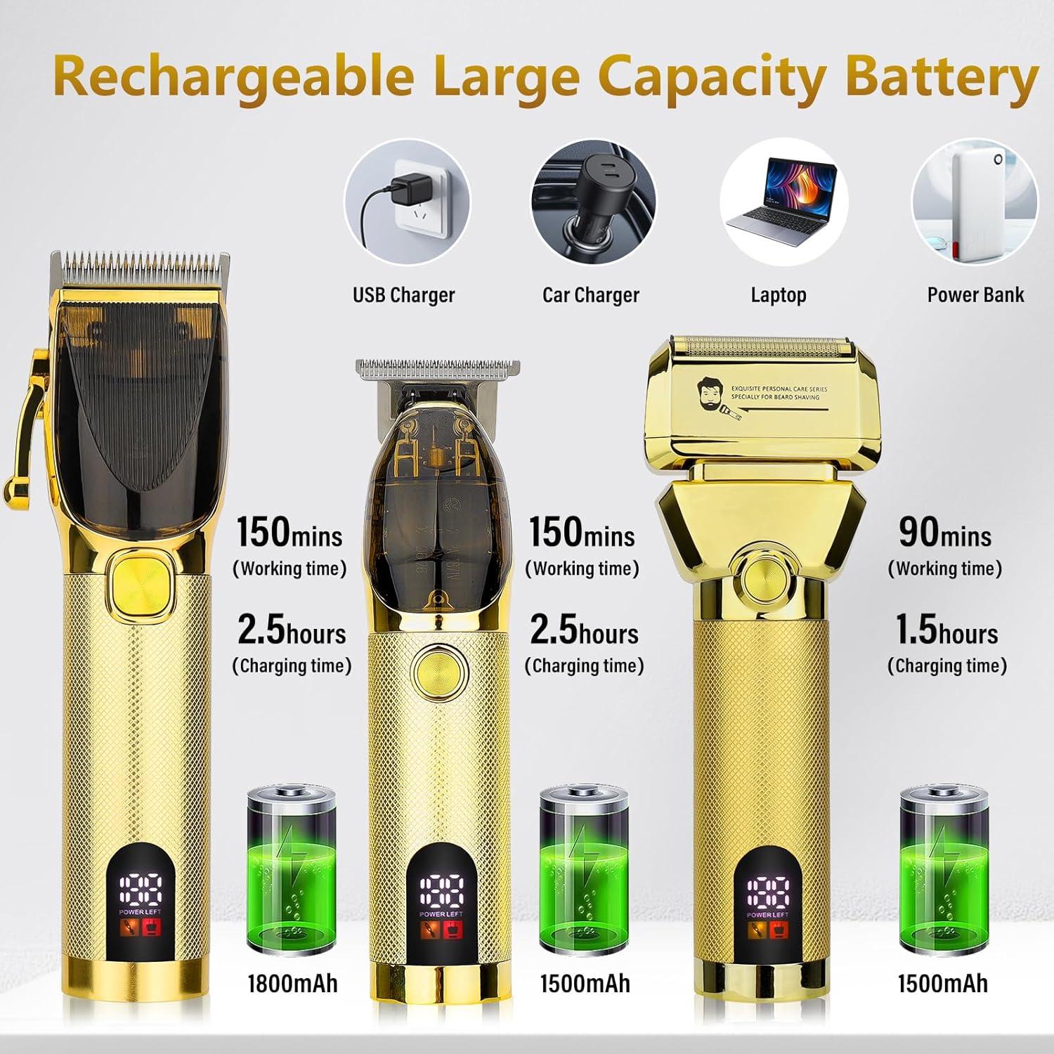 Cortadora de Cabello Bomic Oro Inalámbrica con LCD