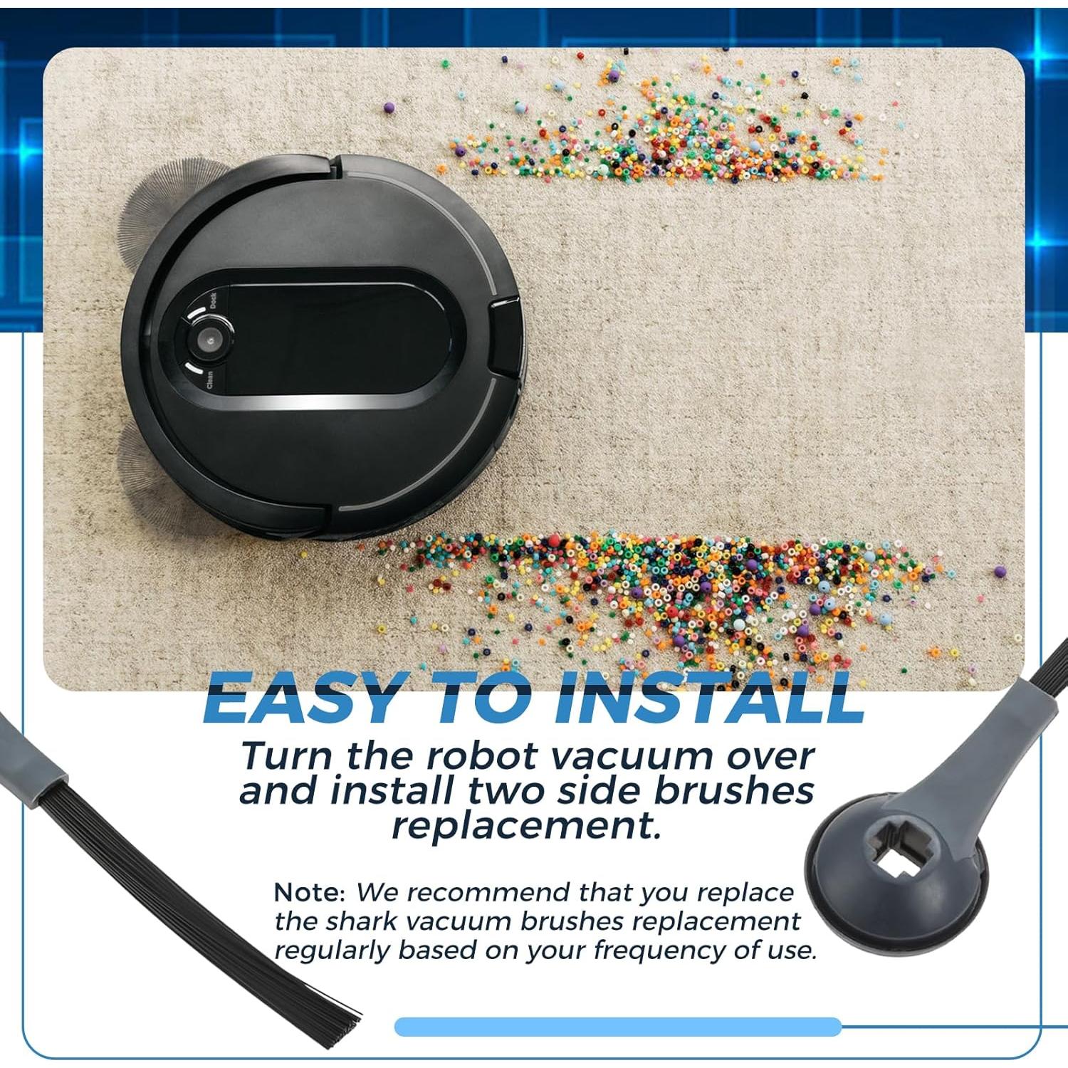 Paquete de 8 Cepillos Laterales Repuesto 102KY1000 para Shark ION