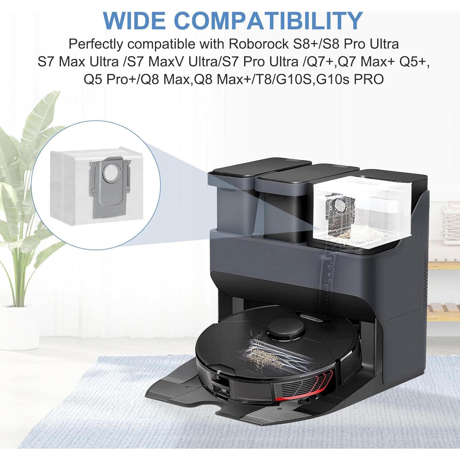 16 Bolsas Desechables Anmumu para Roborock S8+, S7 Max Ultra