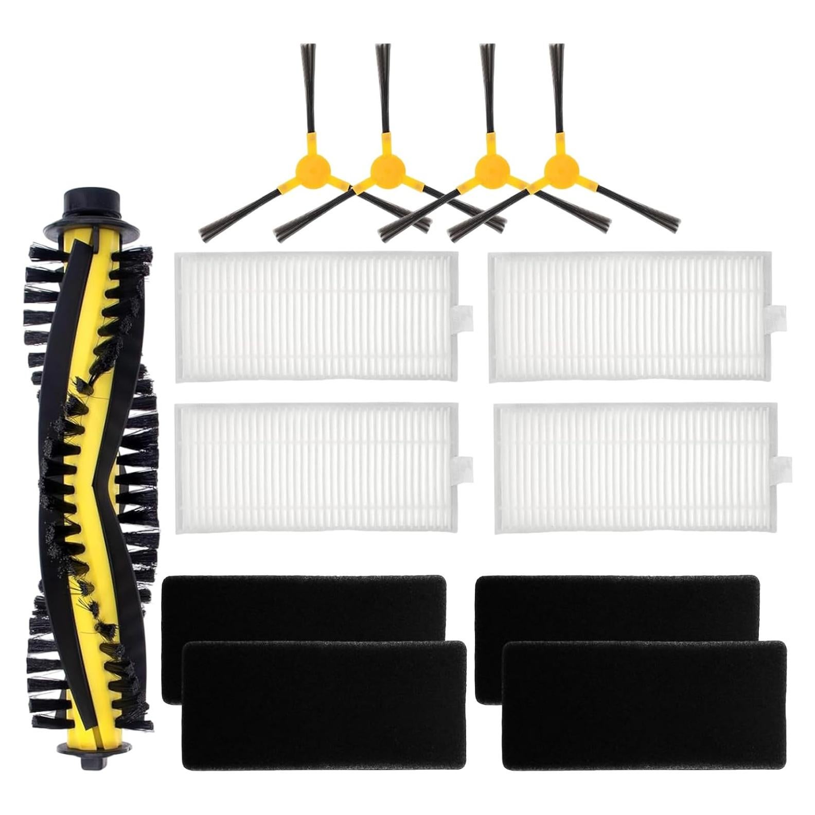 Repuestos Aspiradora Tesvor X500/X500 Pro/M1 - 4 Cepillos Laterales + 1 Rodante + 4 Filtros