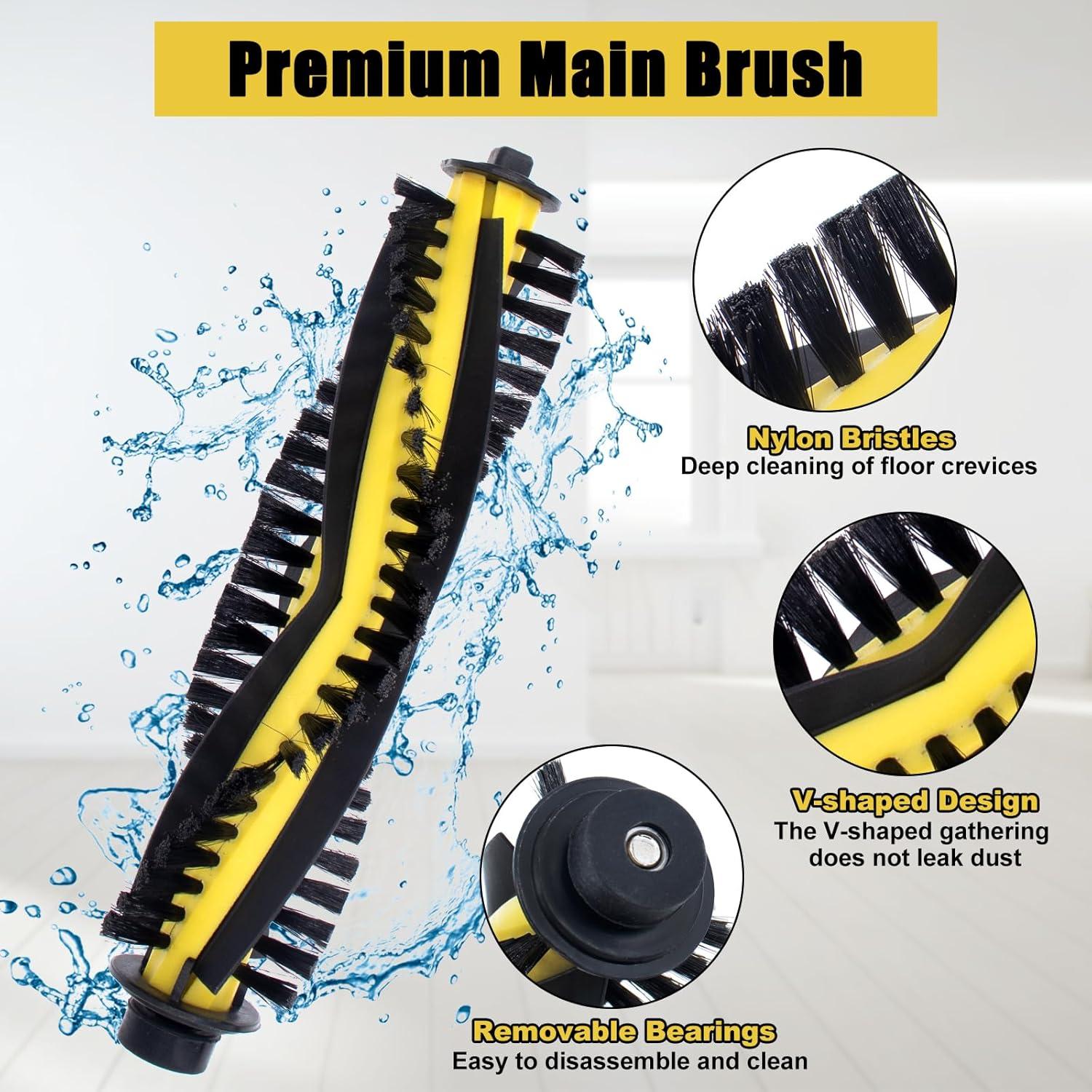 Repuestos Aspiradora Tesvor X500/X500 Pro/M1 - 4 Cepillos Laterales + 1 Rodante + 4 Filtros