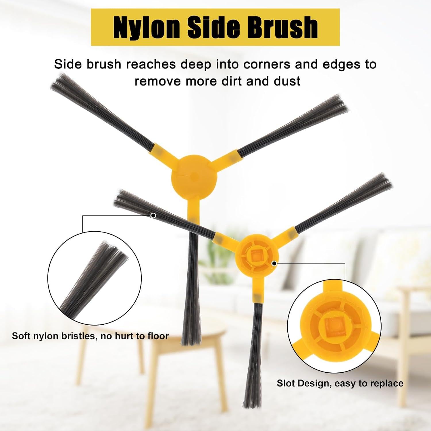 Repuestos Aspiradora Tesvor X500/X500 Pro/M1 - 4 Cepillos Laterales + 1 Rodante + 4 Filtros