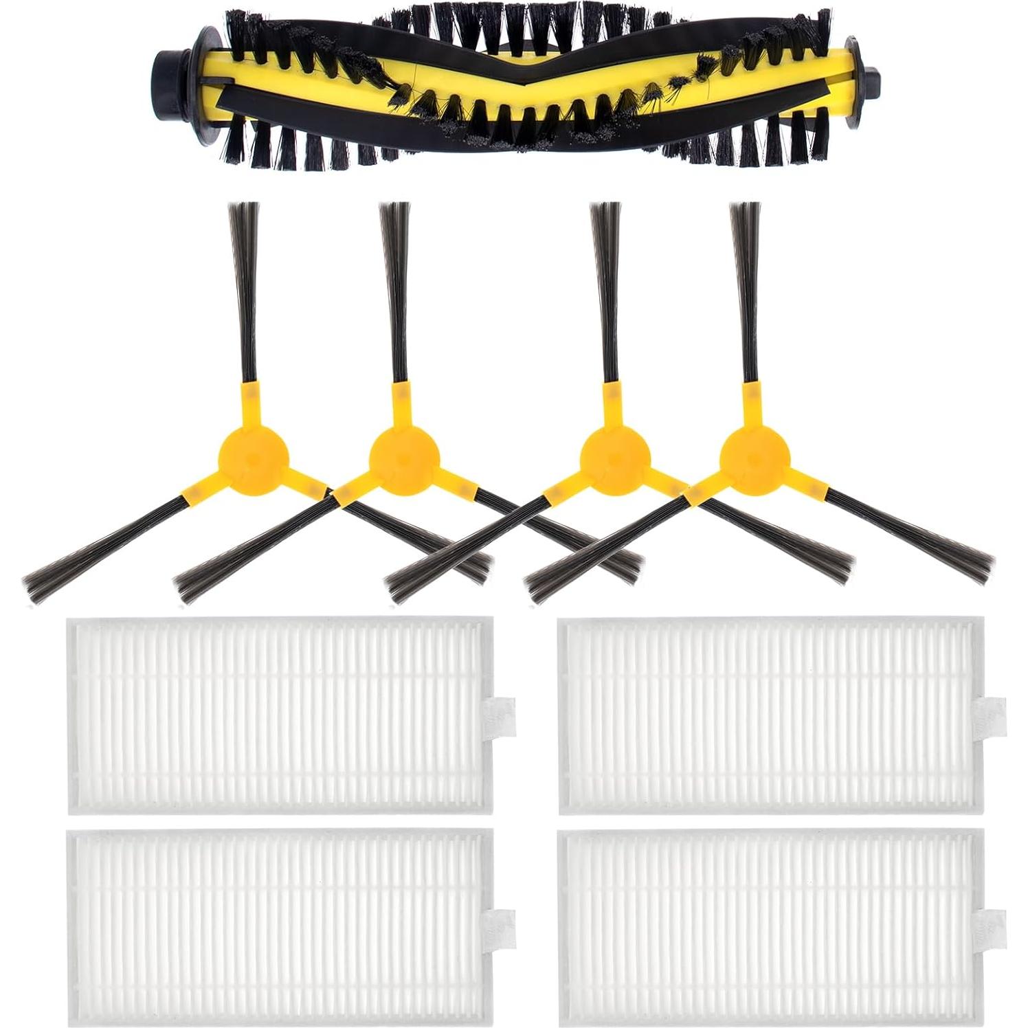 Repuestos Aspiradora Tesvor X500/X500 Pro/M1 - 4 Cepillos Laterales + 1 Rodante + 4 Filtros