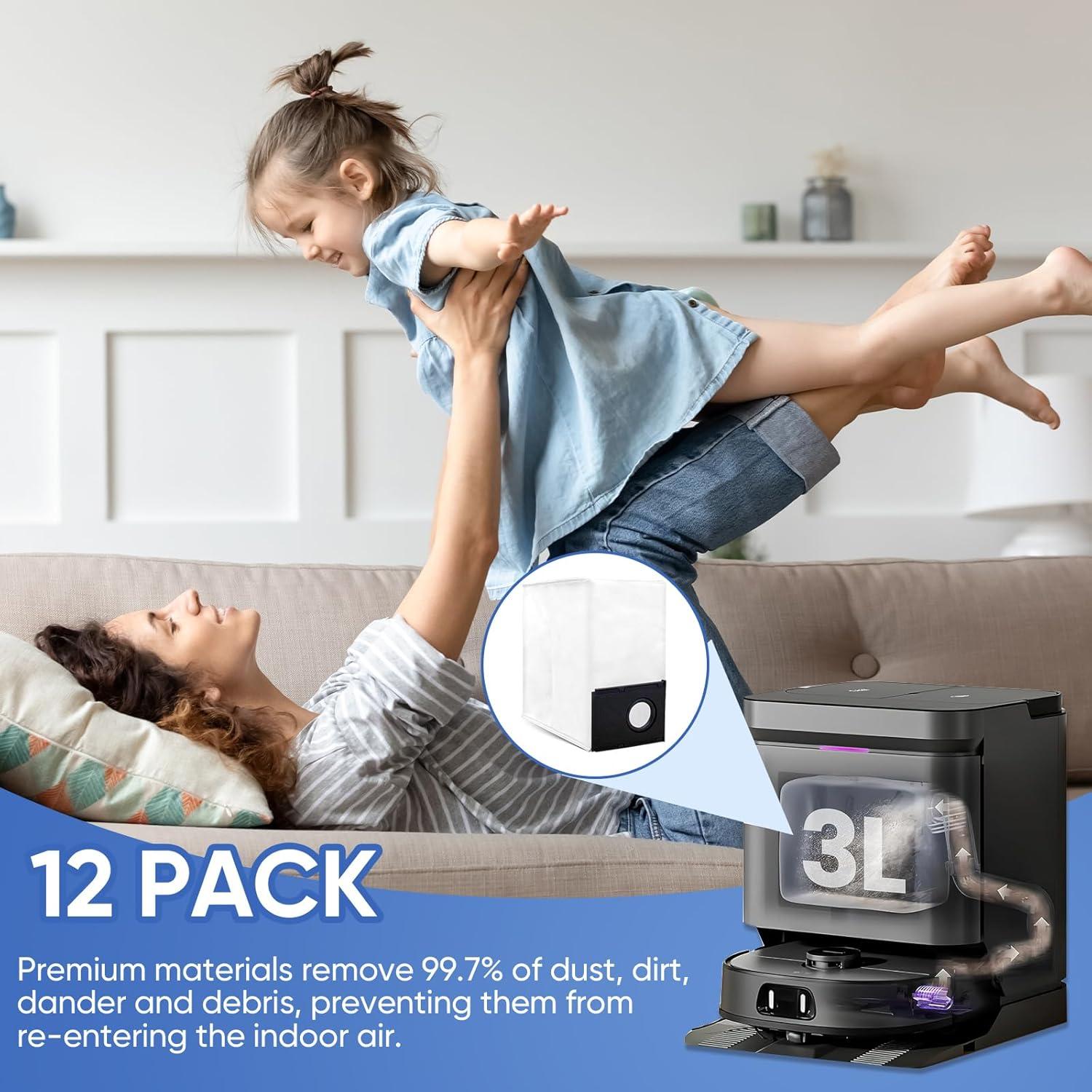 Paquete de 12 Bolsas de Reemplazo BIHARNT para Aspiradora J15 Pro Ultra