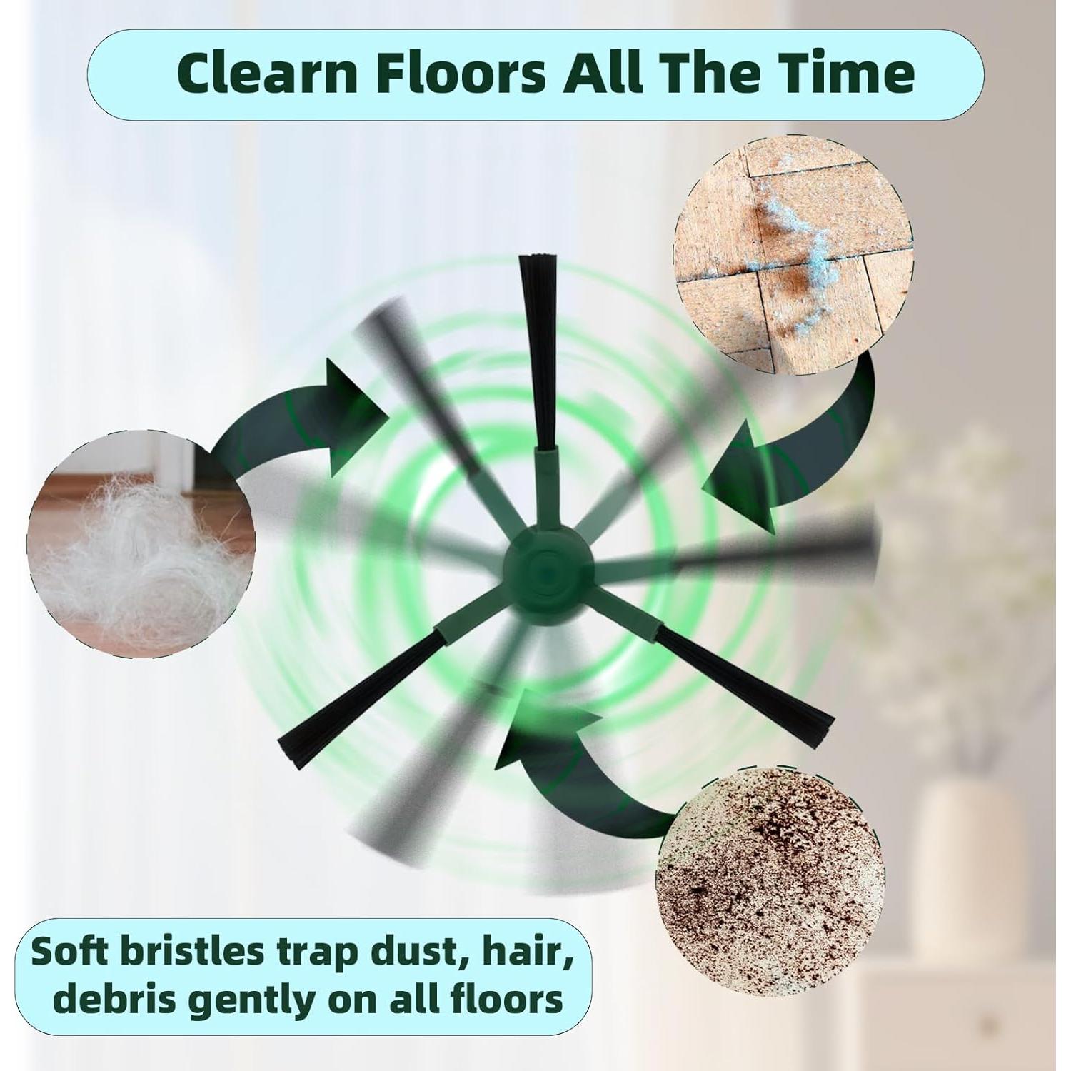 Paquete de 9 Cepillos Laterales EXPILOVI para iRobot Roomba