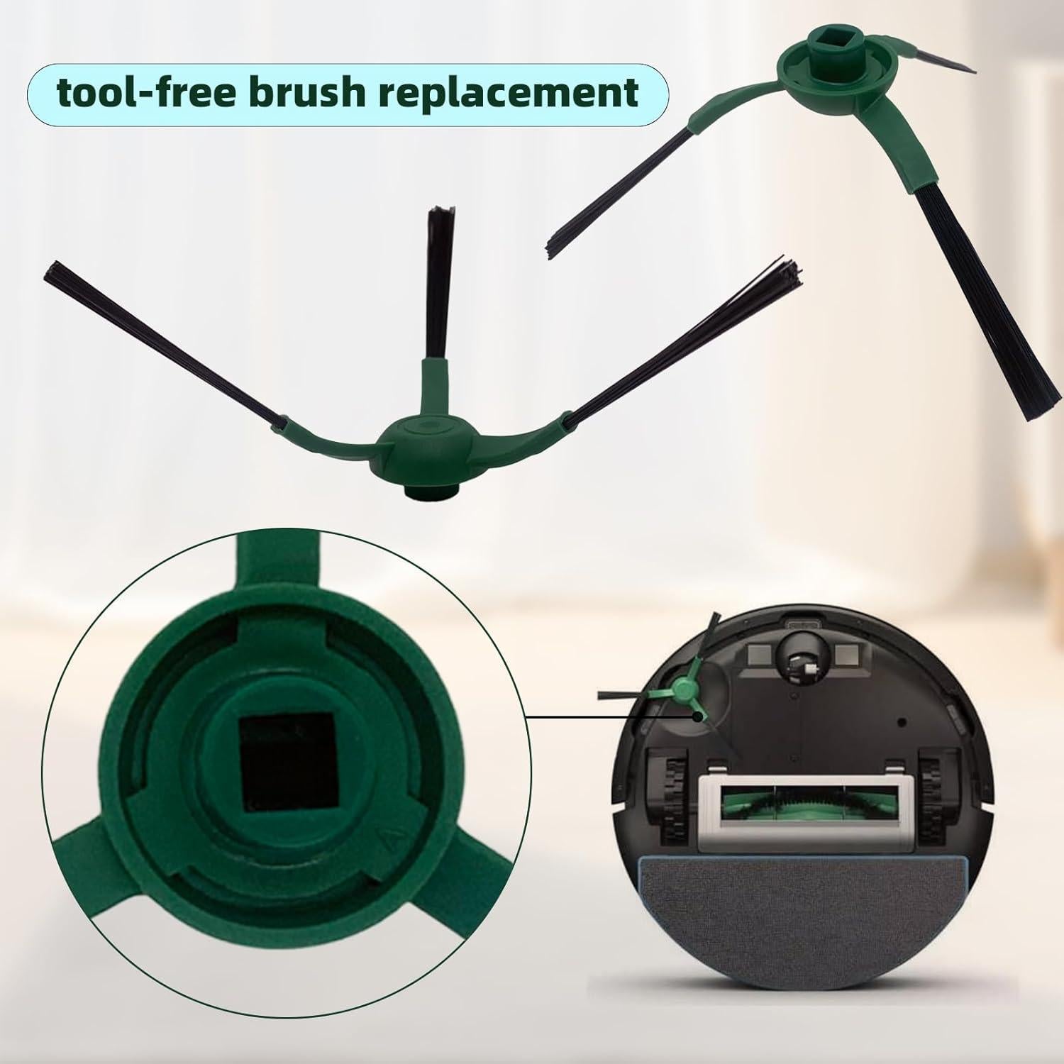 Paquete de 9 Cepillos Laterales EXPILOVI para iRobot Roomba