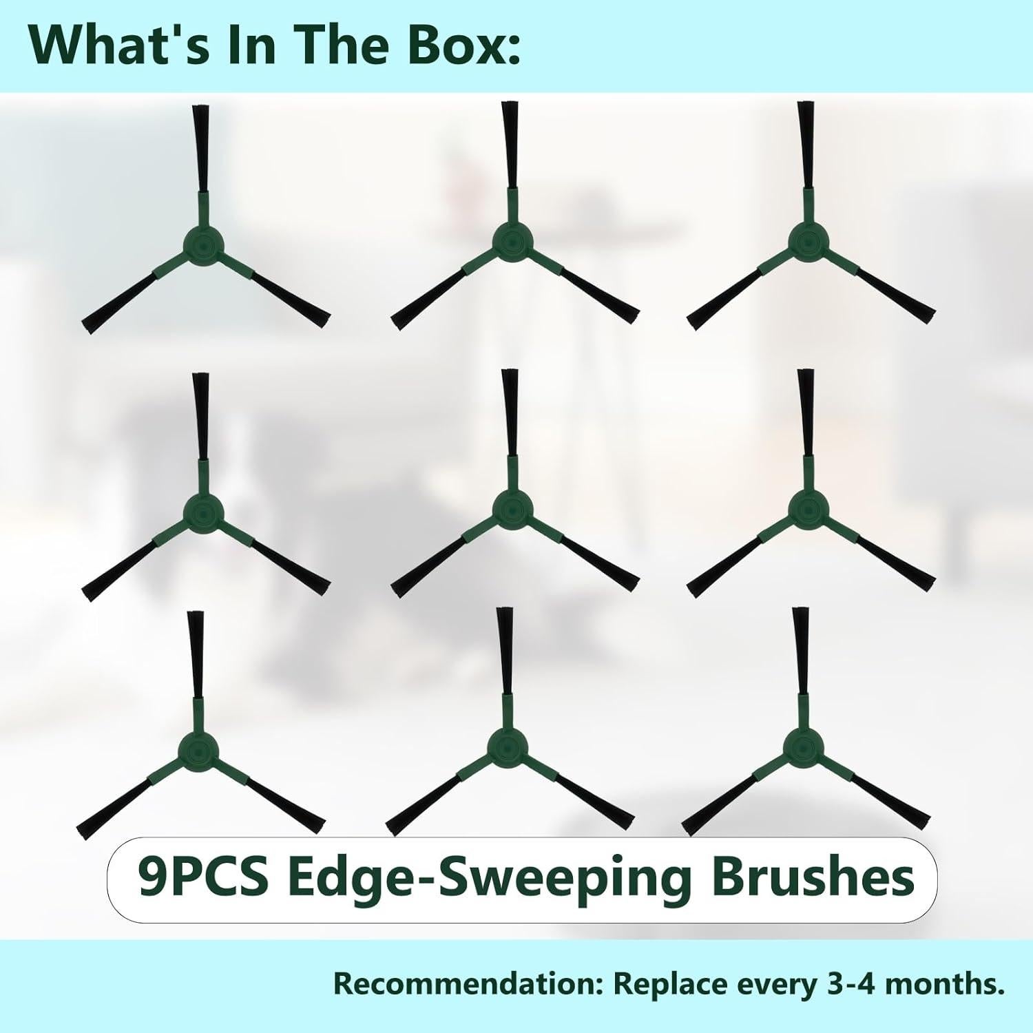 Paquete de 9 Cepillos Laterales EXPILOVI para iRobot Roomba