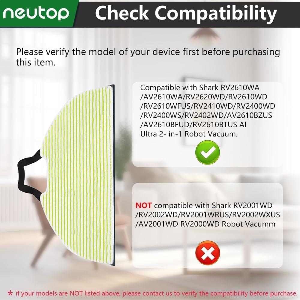 Paños de Mopa Neutop para Aspiradora Robot Shark - 8 Piezas Lavables